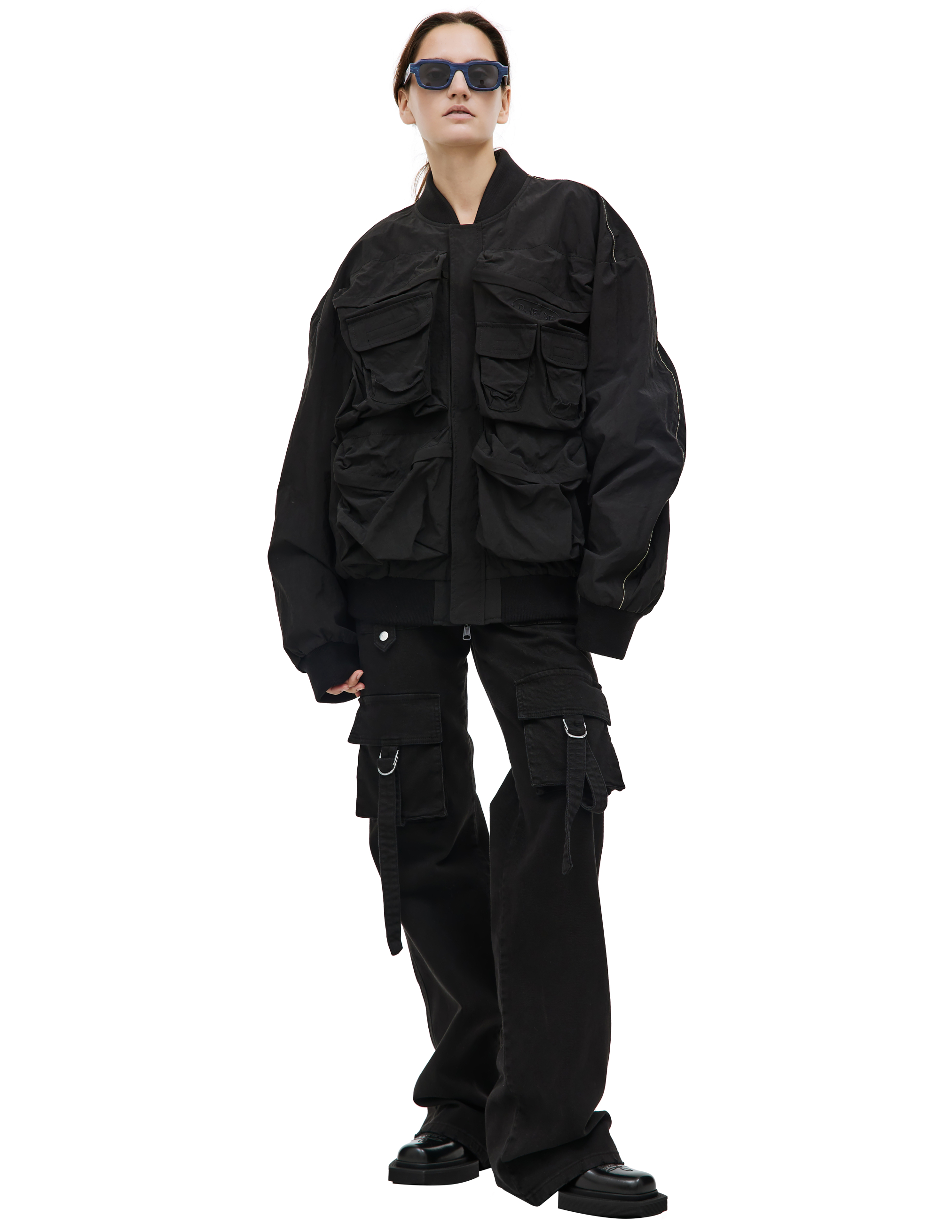 Diesel Black nylon bomber jacket