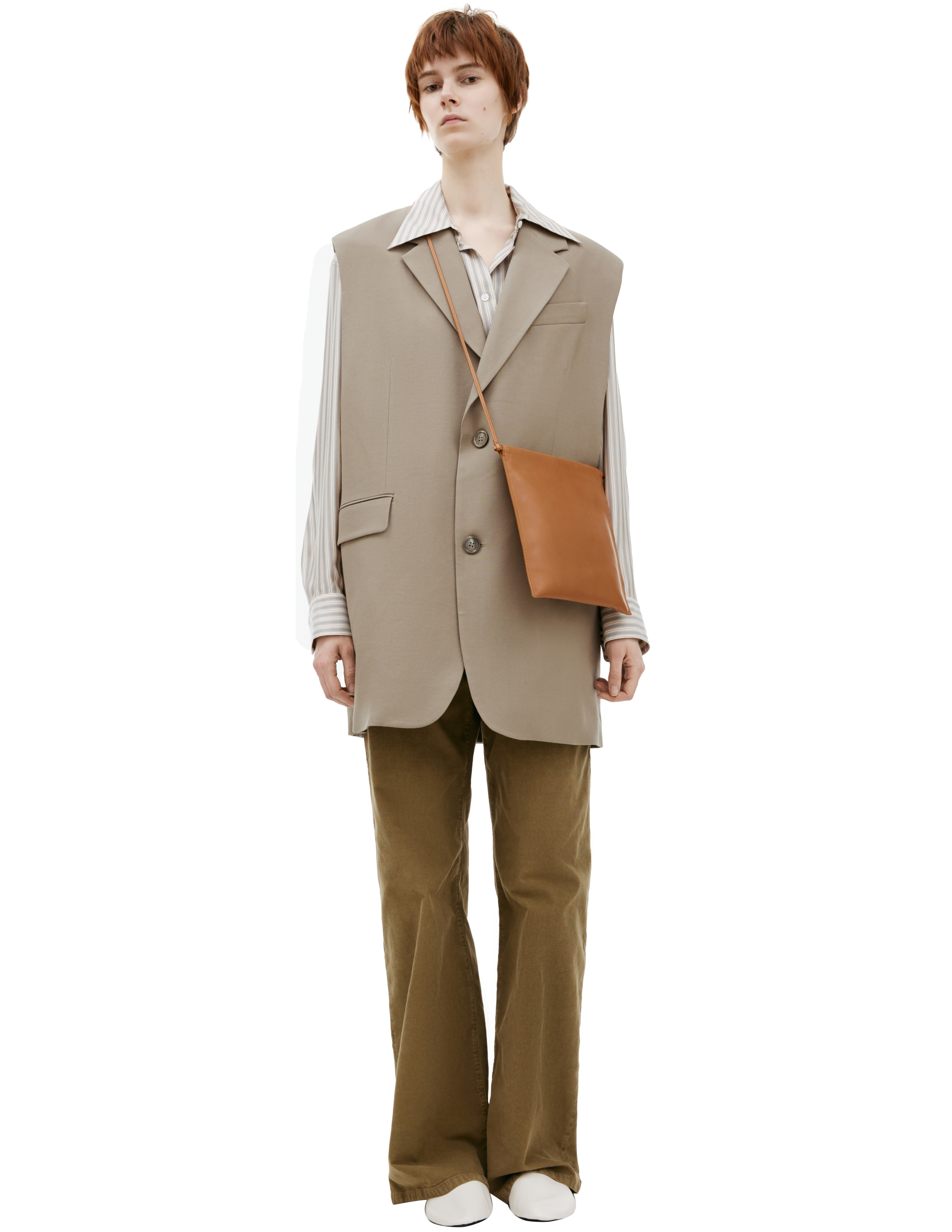 Ami Alexandre Mattiussi Long Jacket With Buttons In Beige