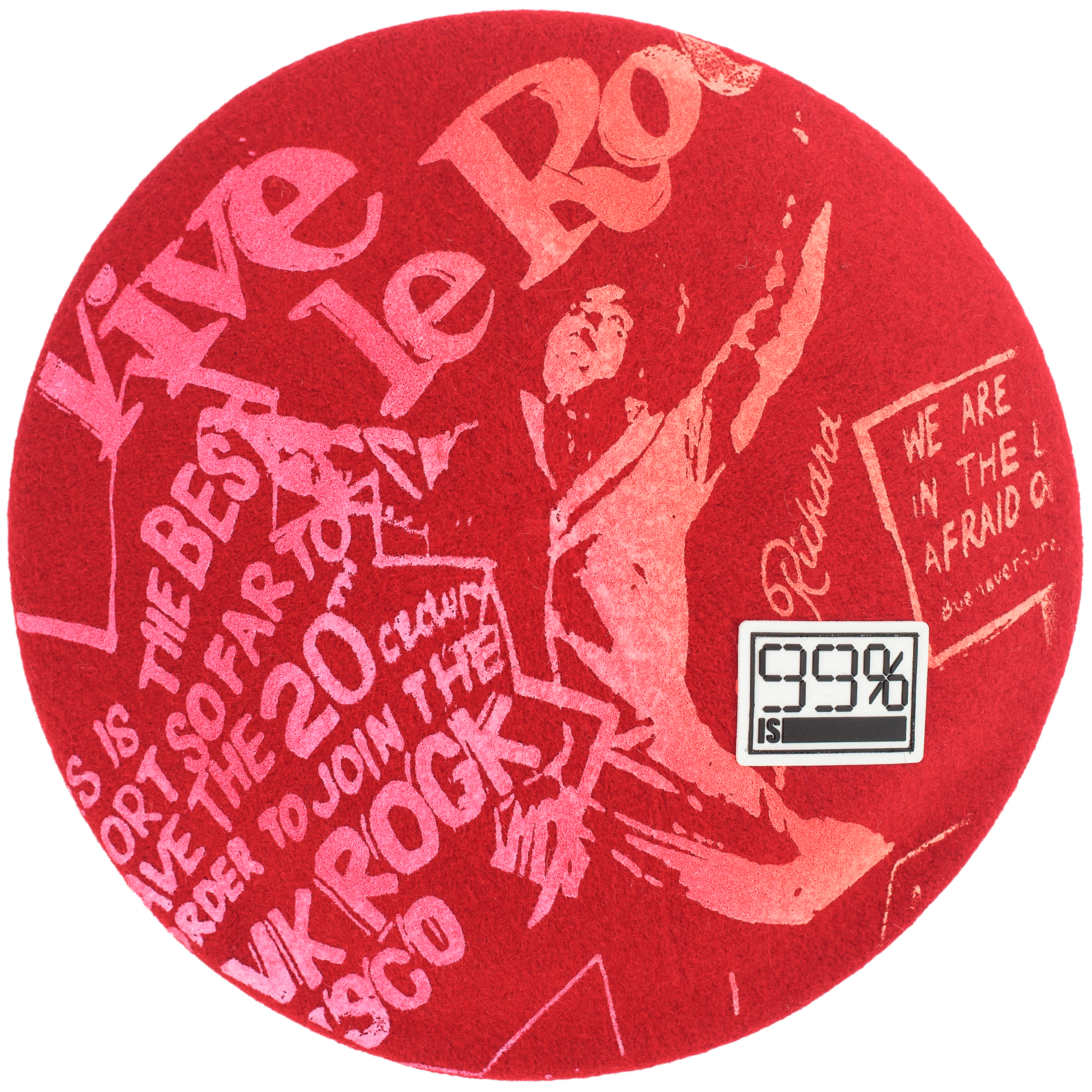 99% IS- Red Beret With Pink Print