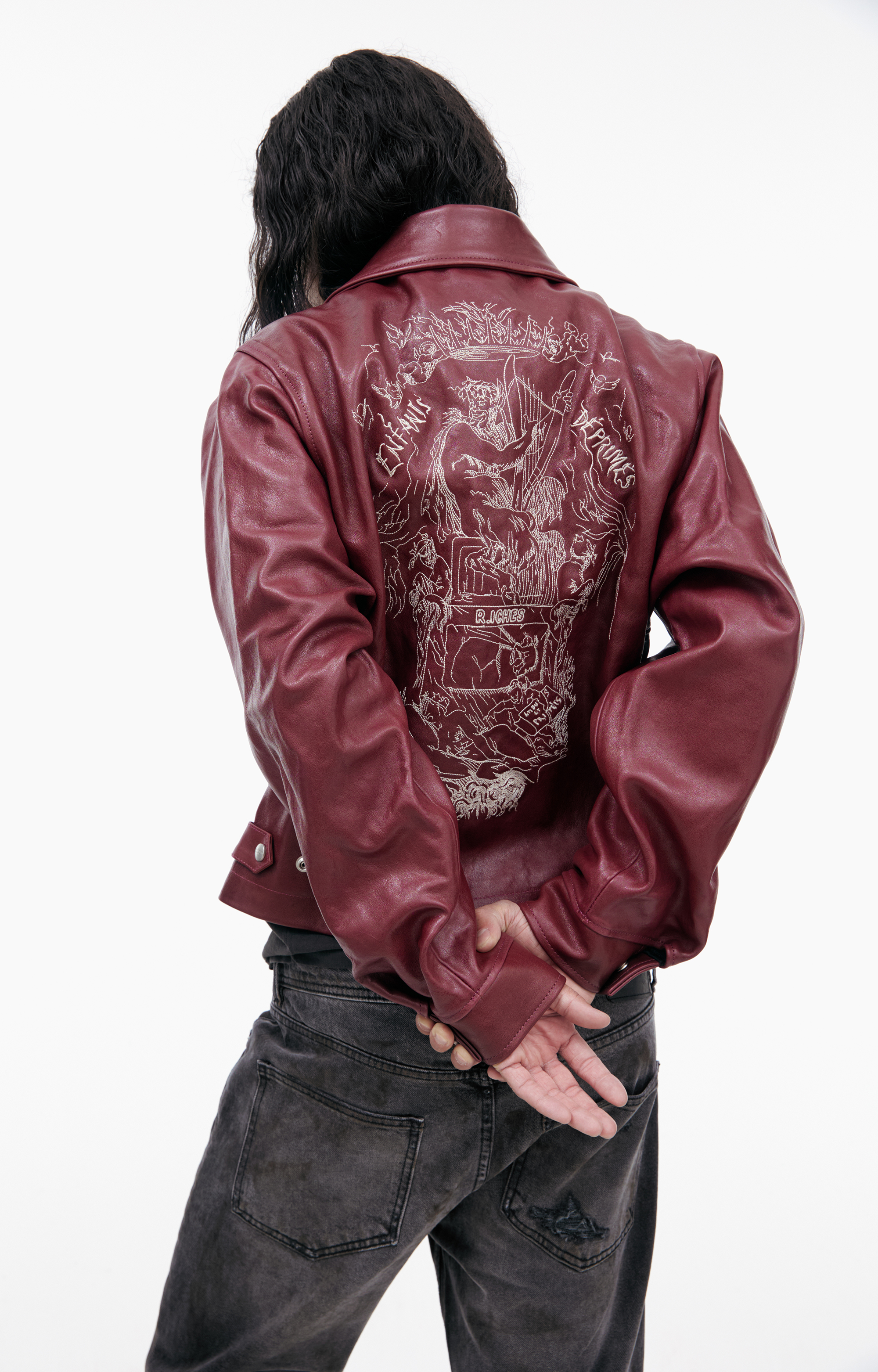 Buy Enfants Riches Déprimés men red leather jacket for