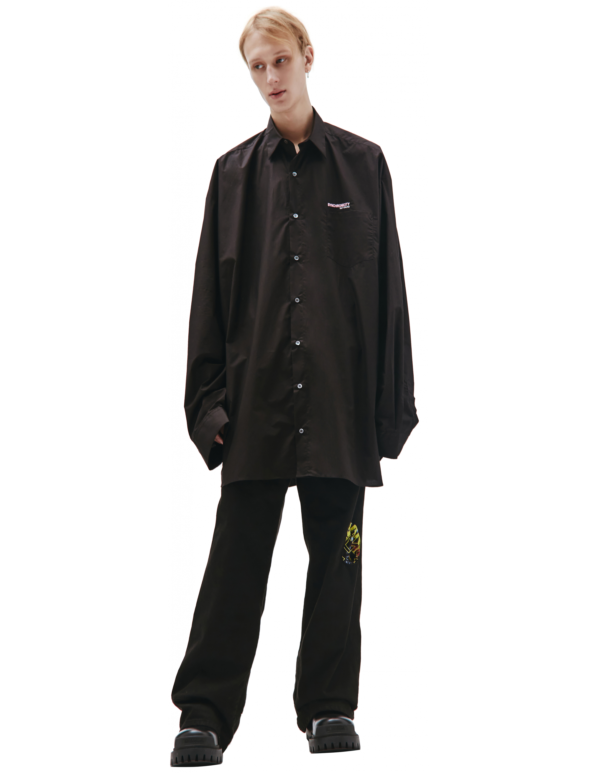 Raf Simons Black Oversize Synchronicity Shirt