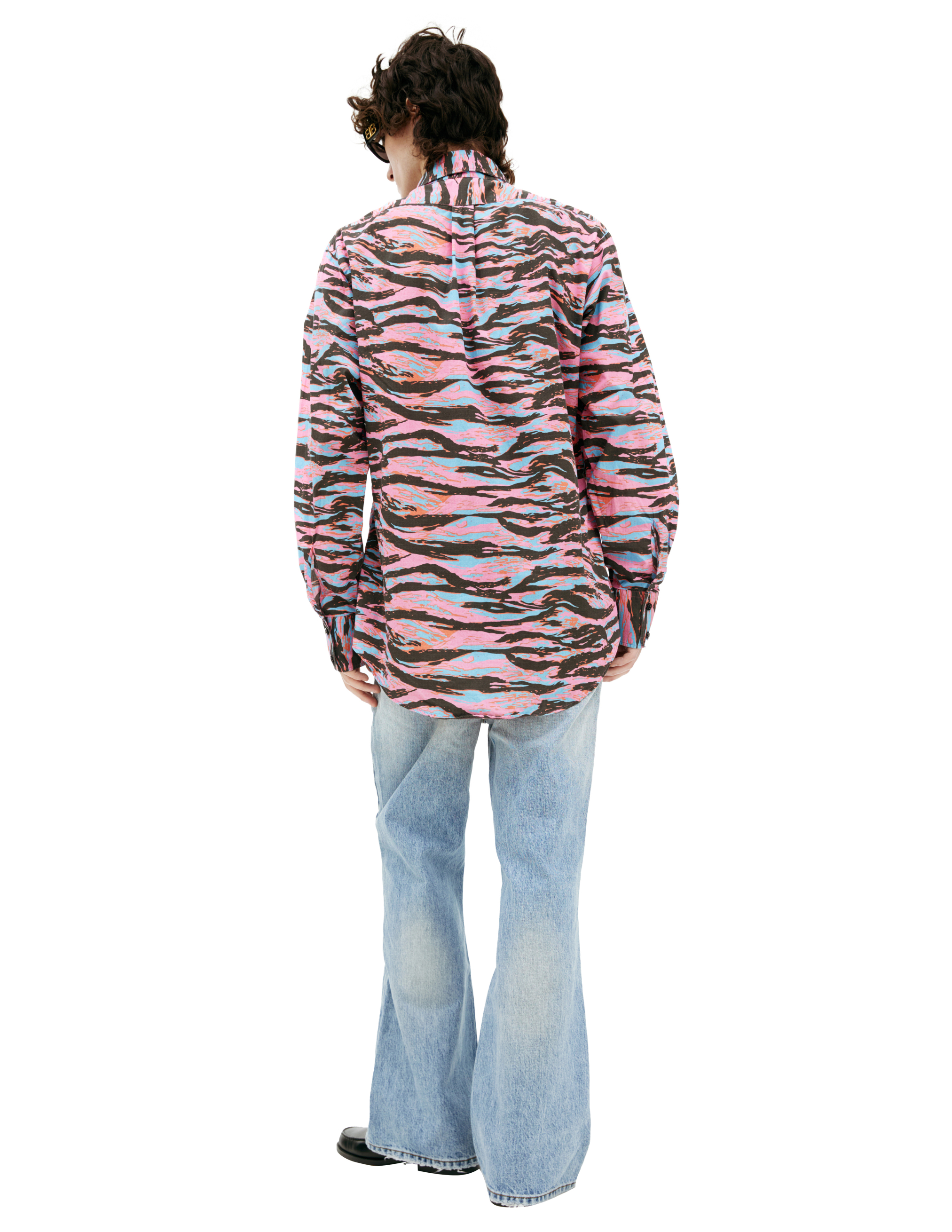 Erl Animalistic Print Shirt In Pink