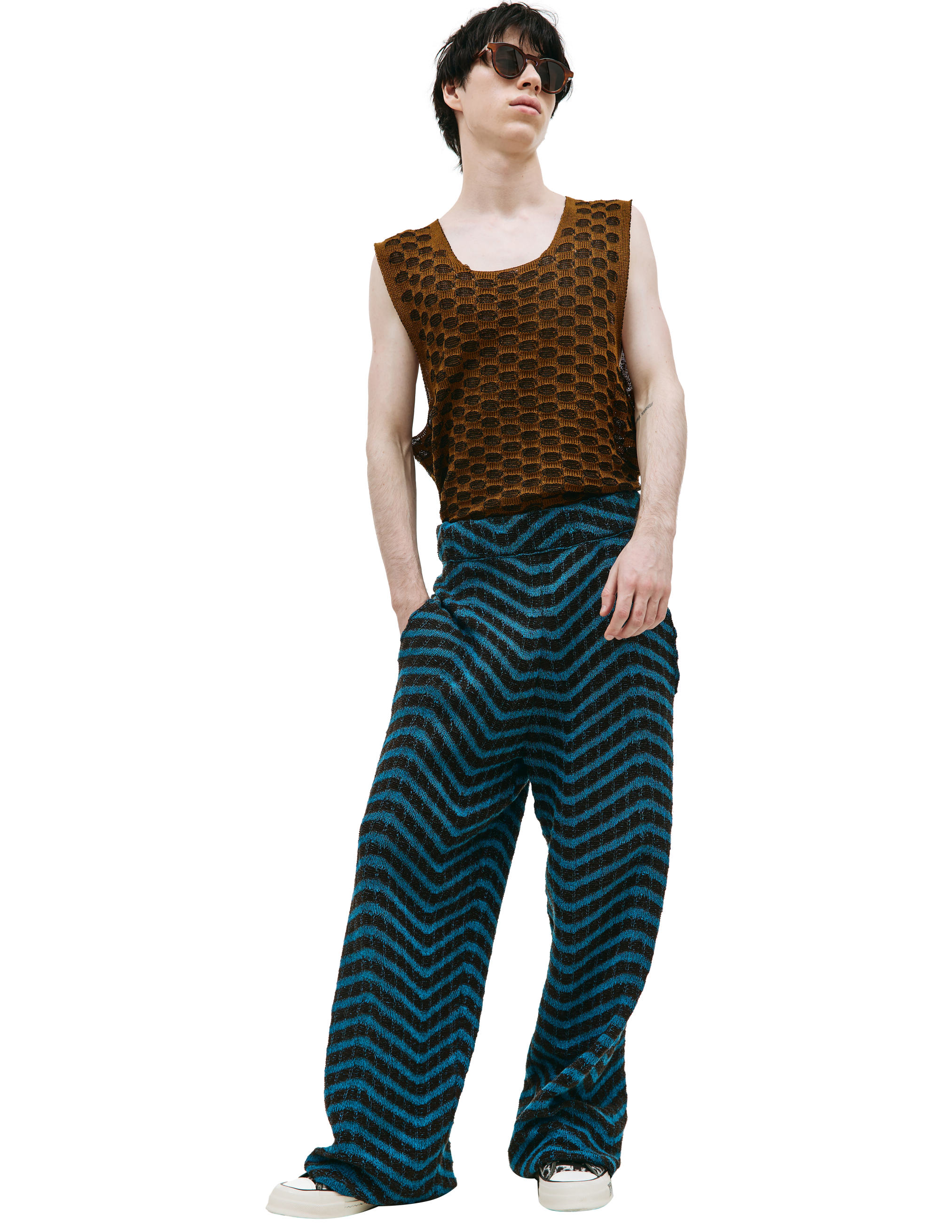 Isa Boulder Knit stripes trousers