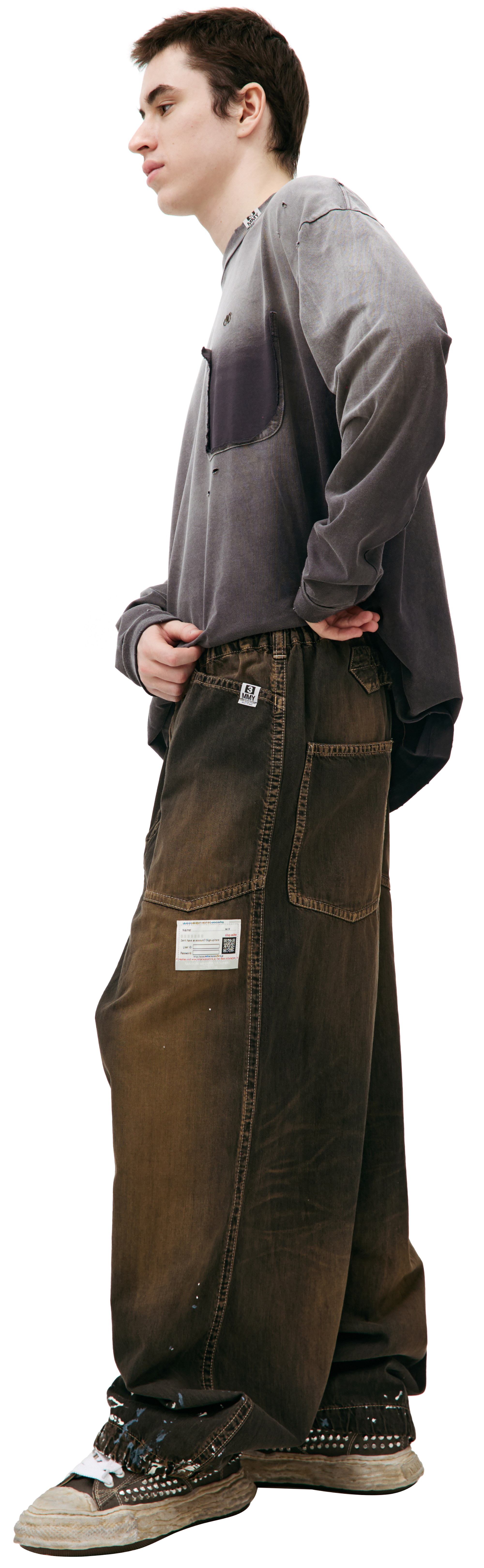 Buy Maison Mihara Yasuhiro men black gradient jeans for $595