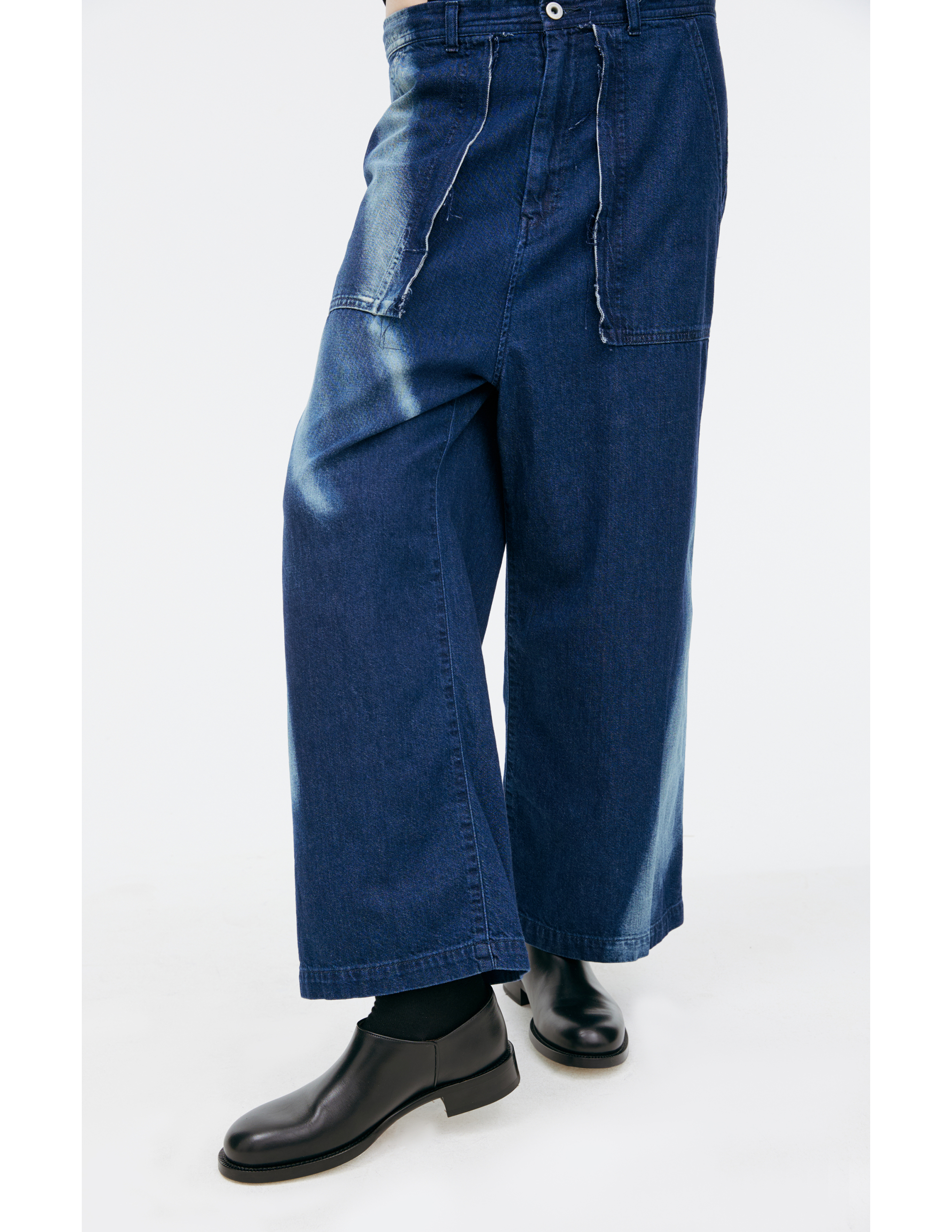 Y's Wide Flared Jeans In Blue