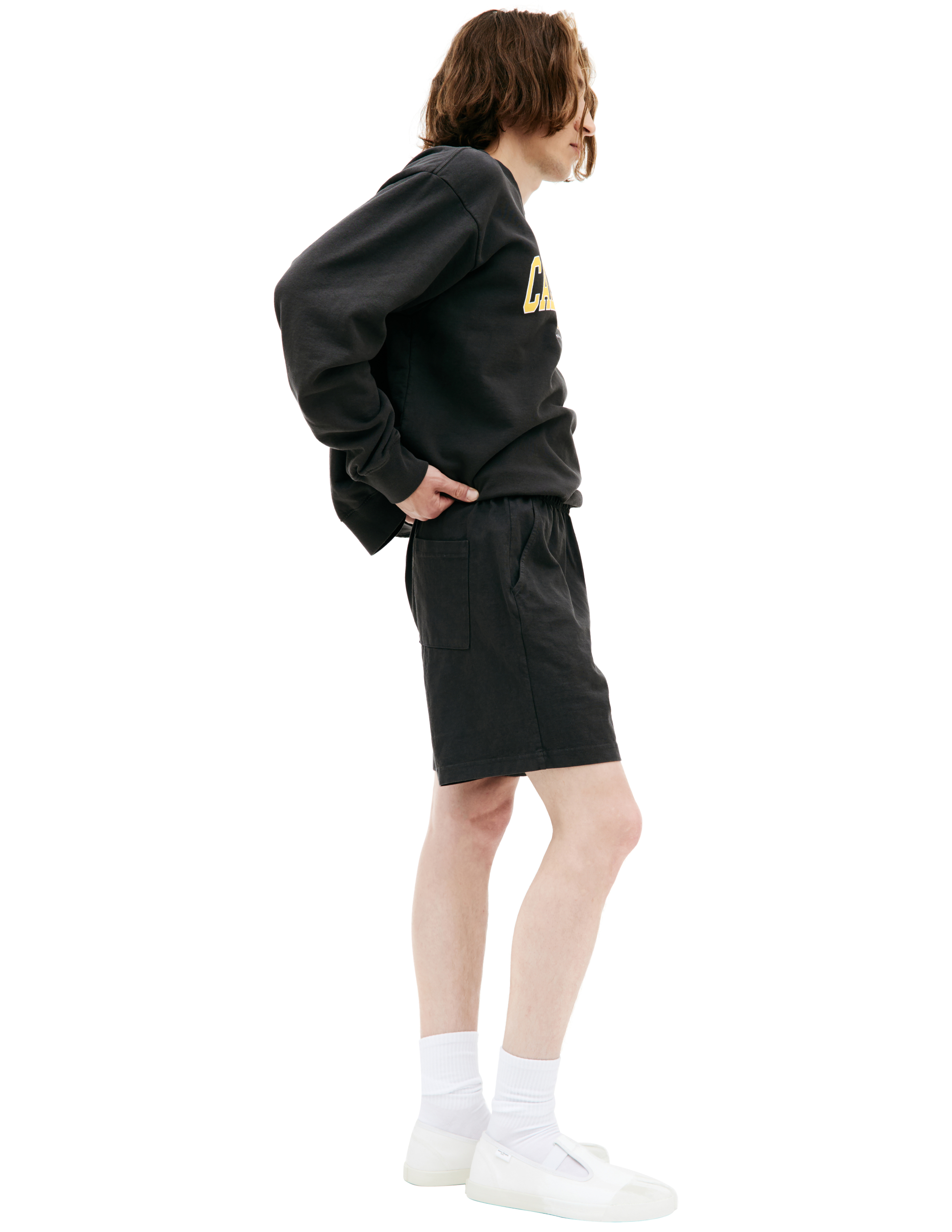 Sporty And Rich Faded California Gym Shorts With Back Pocket In Brown