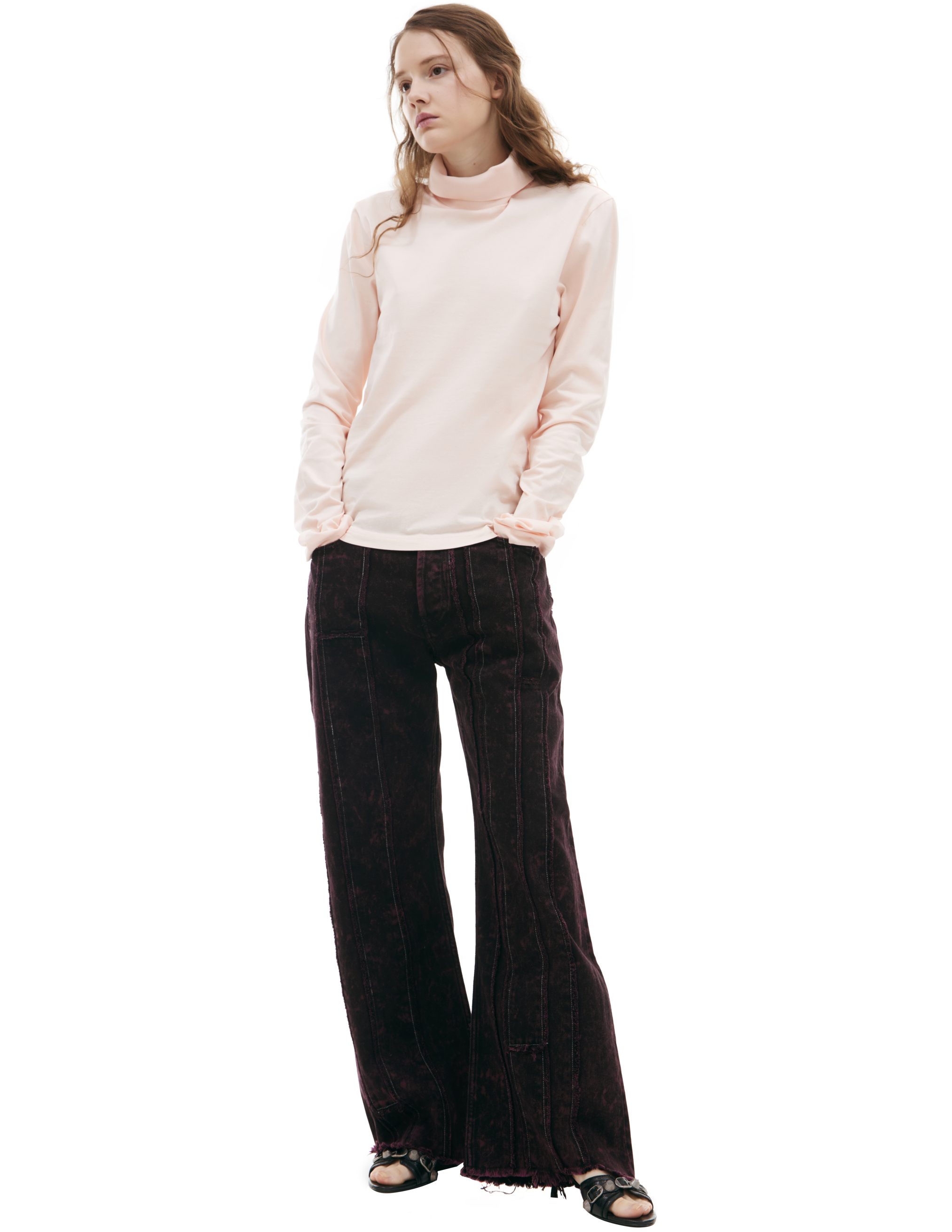 Acne Studios Basic Cotton Turtleneck In Pink