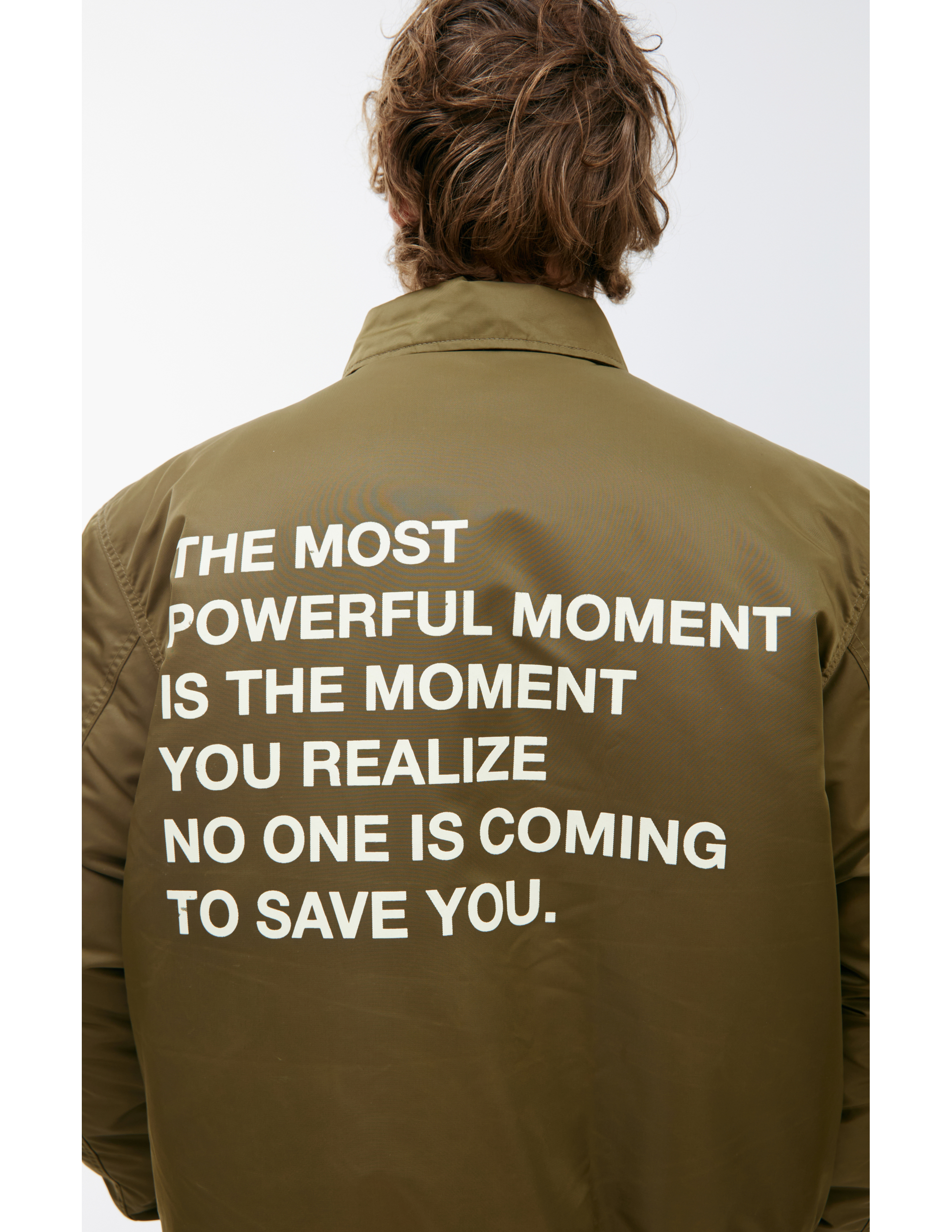Satoshi Nakamoto Crystal Nylon Bomber Jacket In Khaki