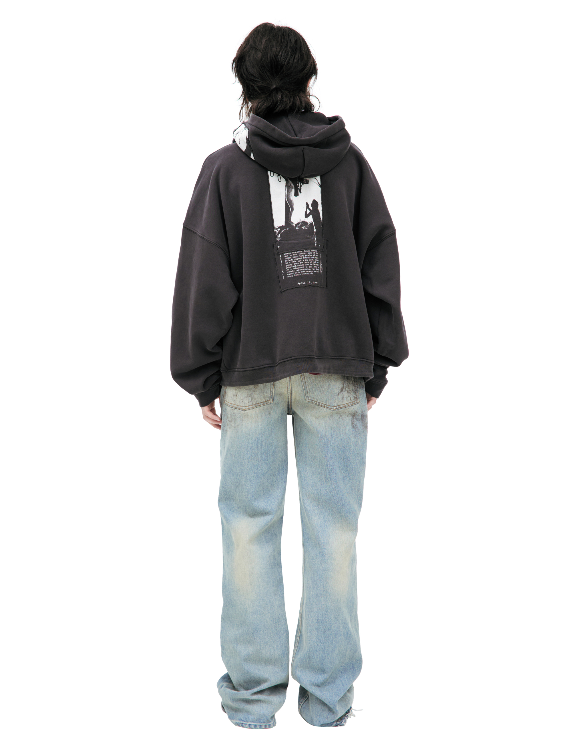 Enfants Riches Deprimes Black Hoodie With Patches In Gray