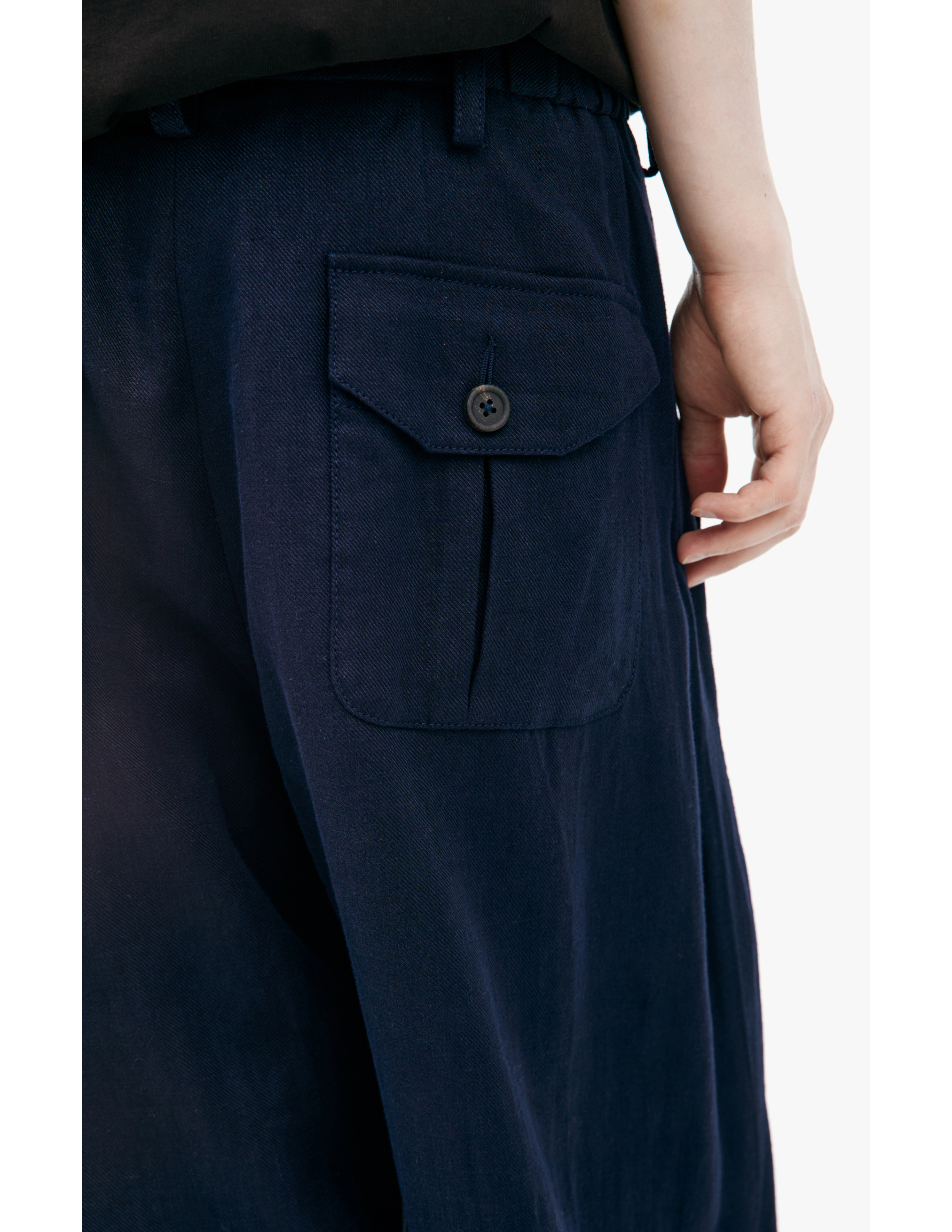 Ziggy Chen Wide-leg Linen Trousers In Blue