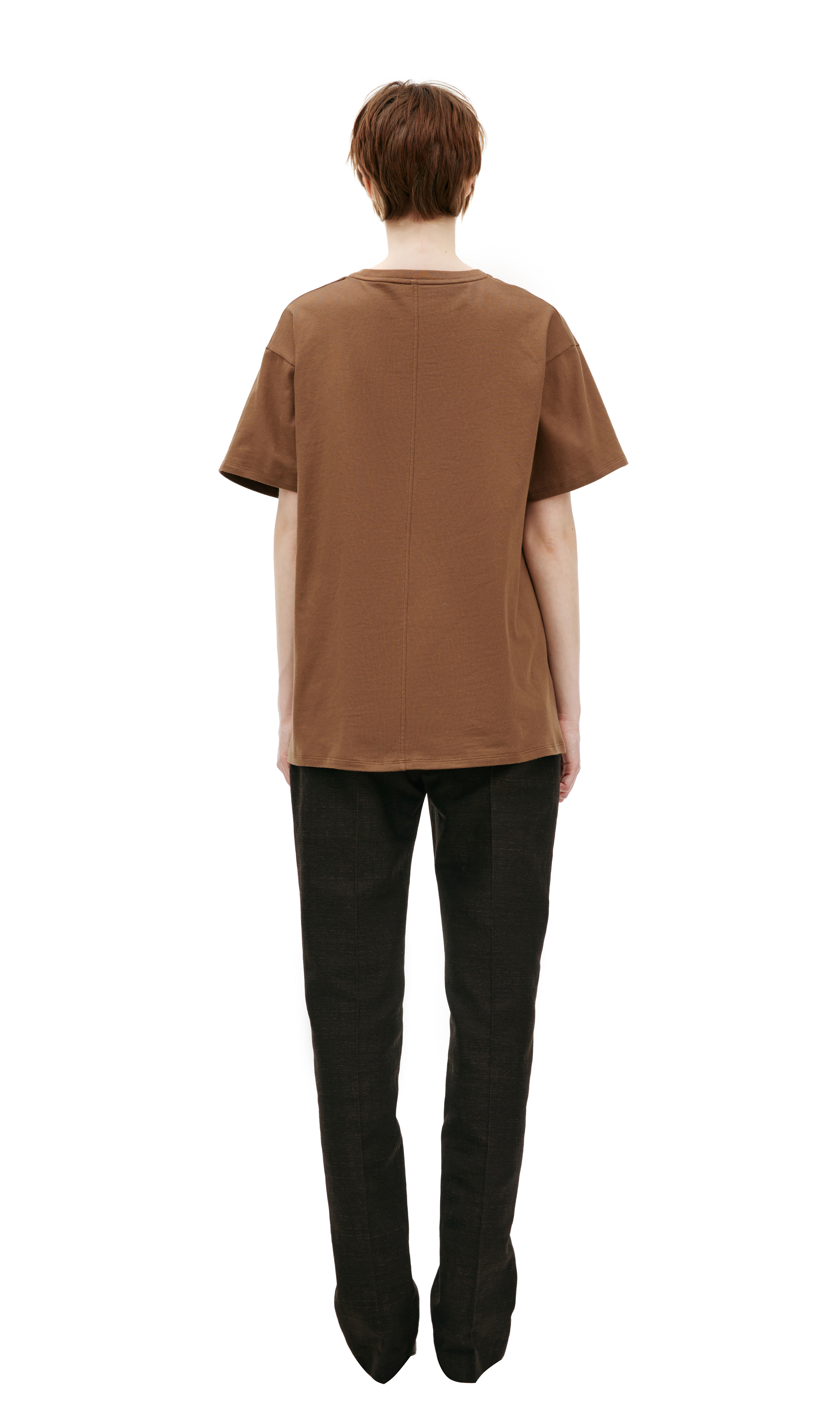 Buy The Row women brown basic cotton t-shirt for $1,090 online on