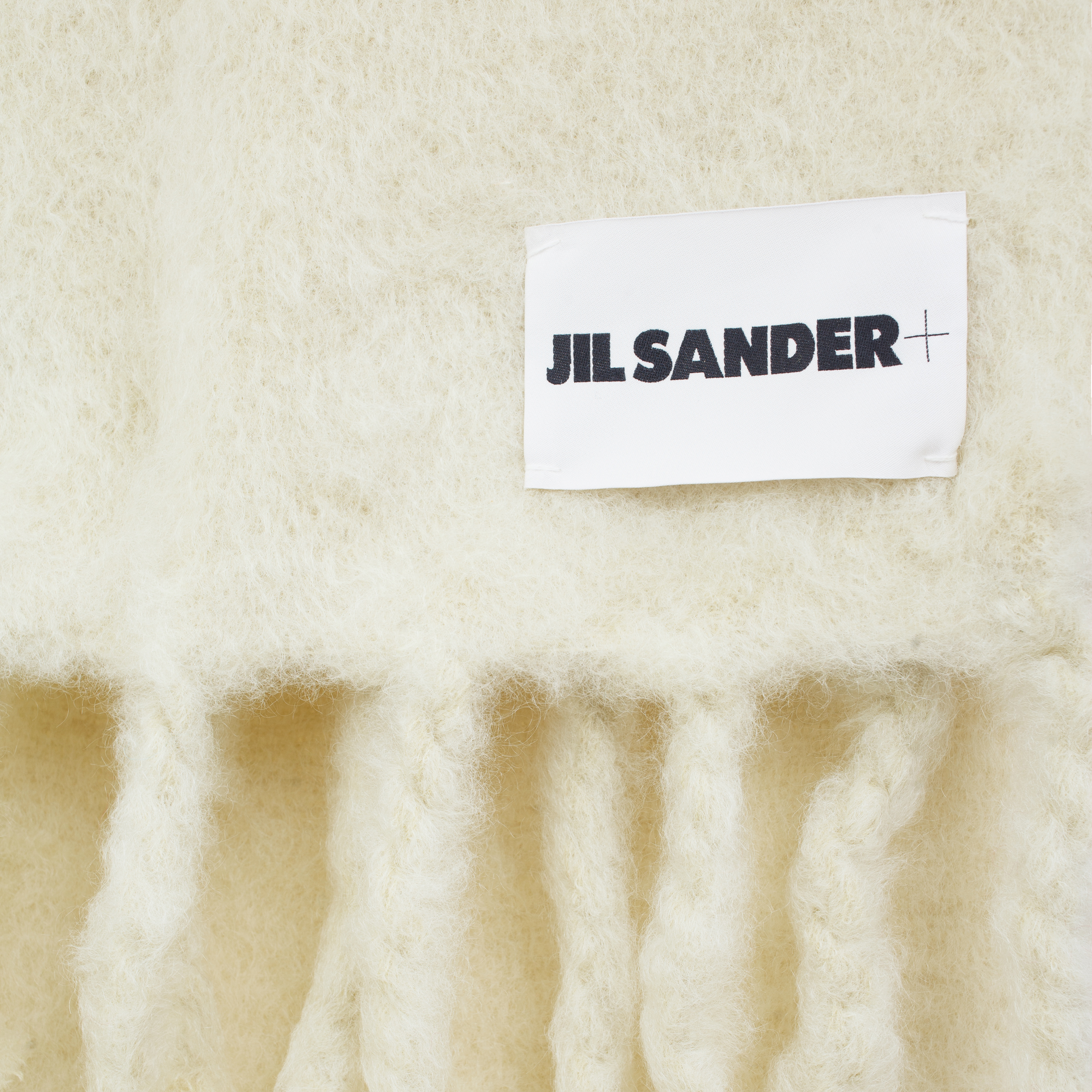 Shop Jil Sander Brushed Knit Mohair Scarf In Yellow