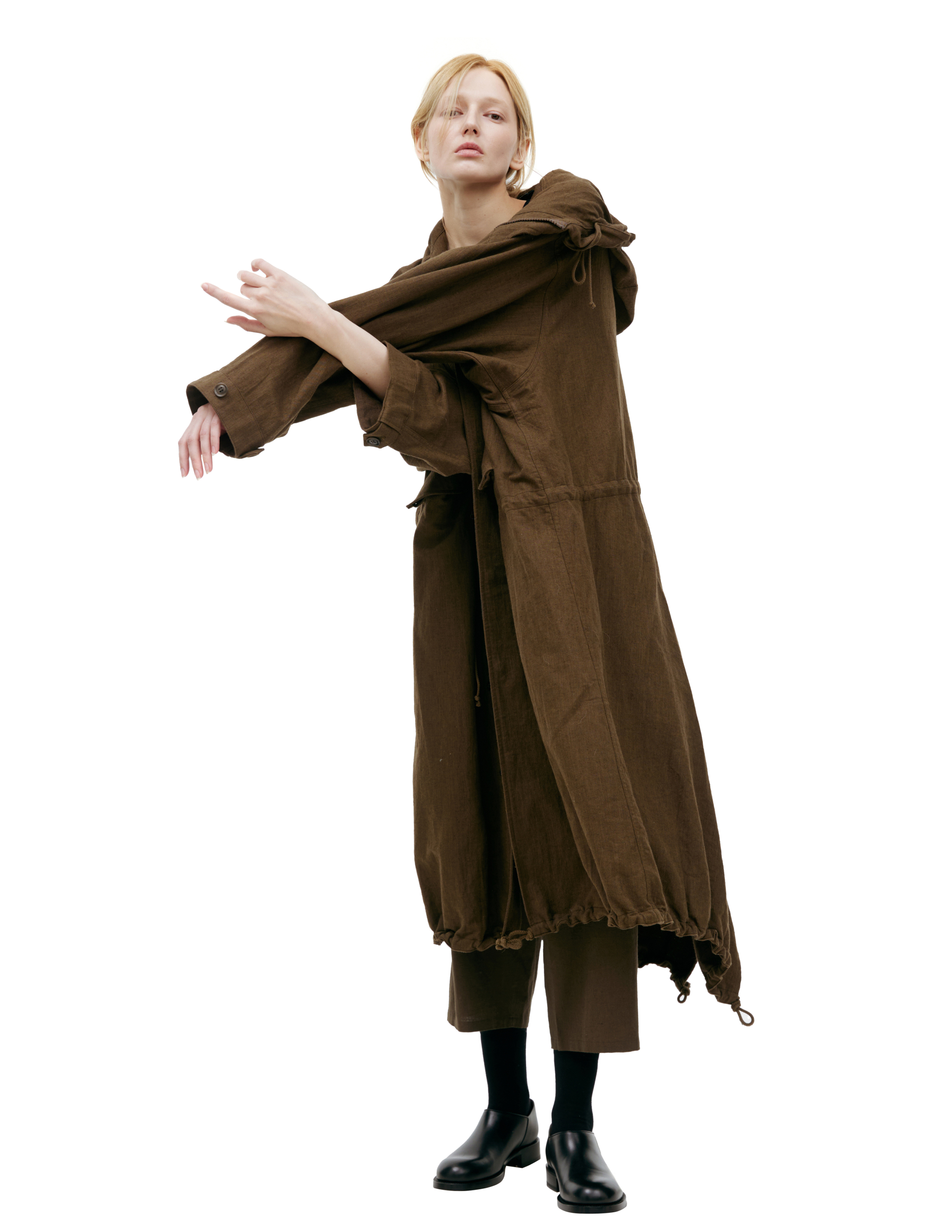 Y's Oversize Parka With Hood In Khaki