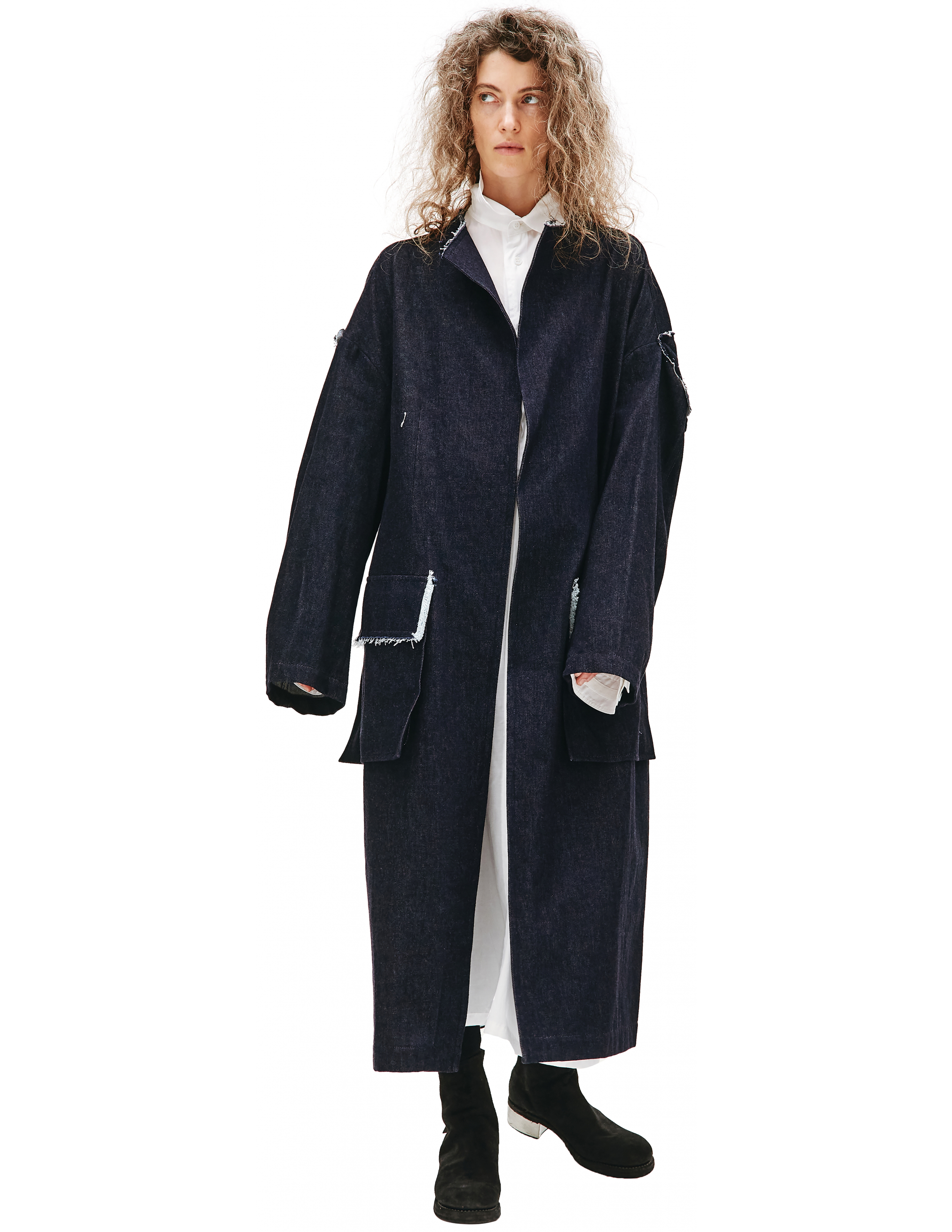 Y's Navy Denim Coat