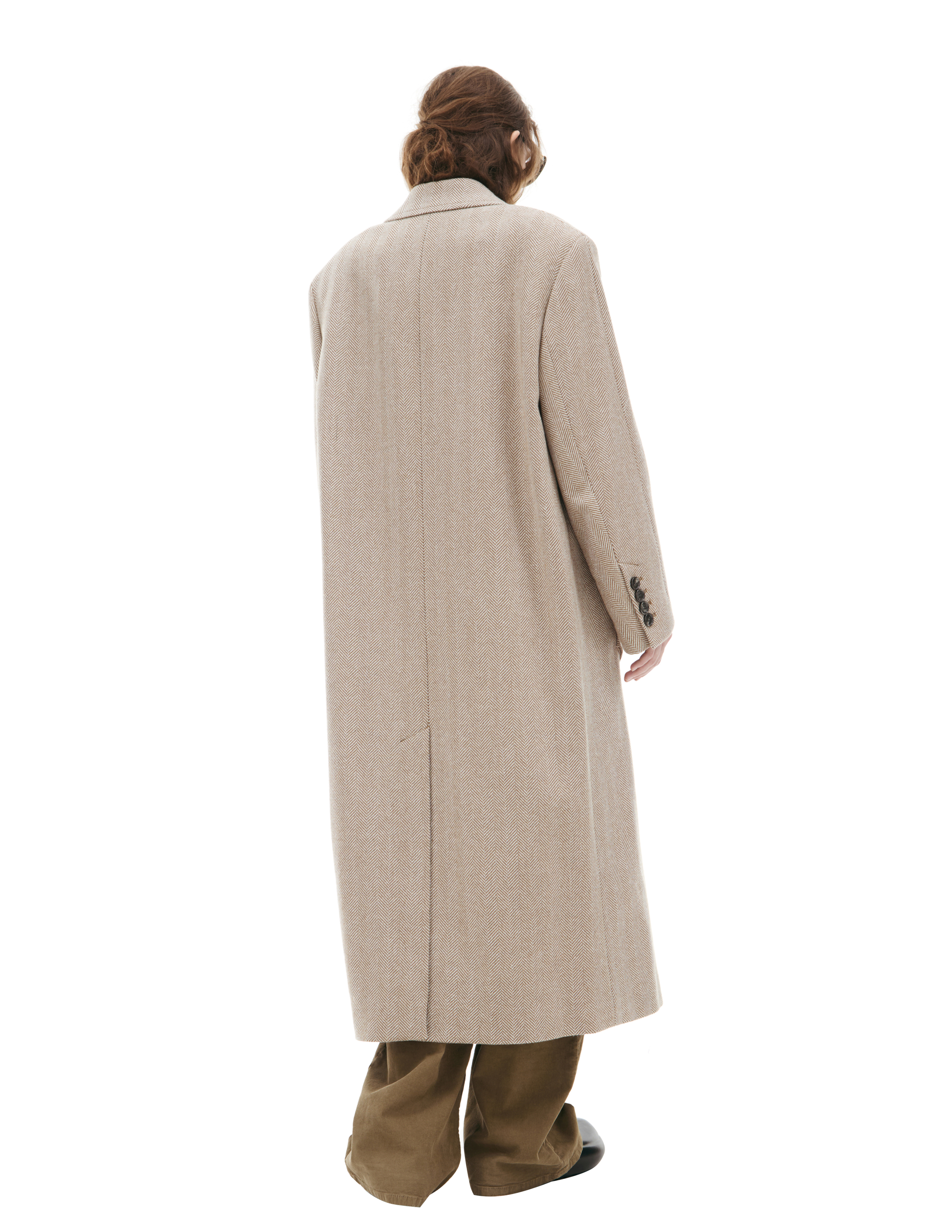 Ami Alexandre Mattiussi Double-breasted Wool Coat In Beige
