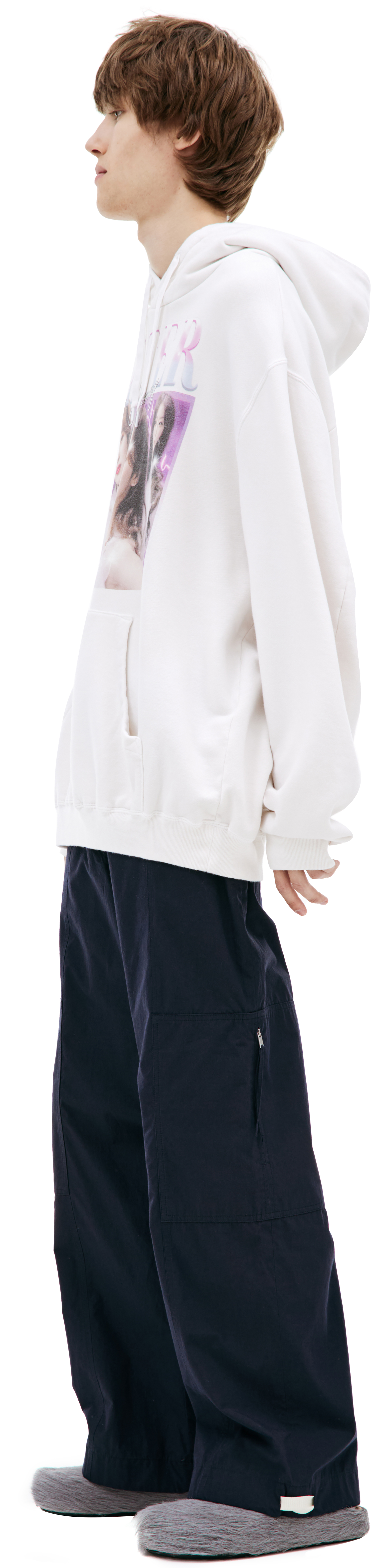 Buy Doublet men white hoodie 'before after idol' for $385