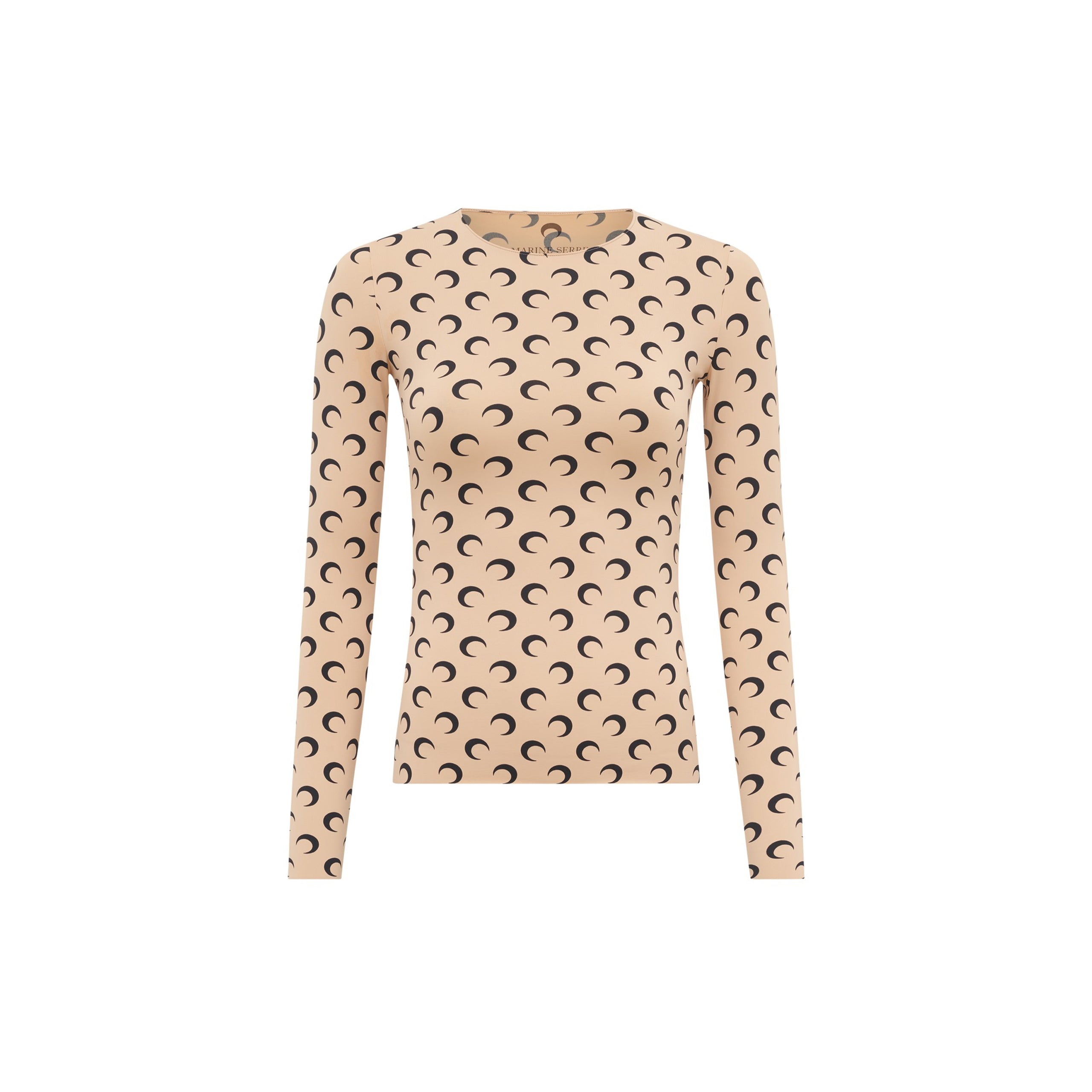 MARINE SERRE Recycled Moon Jersey Second Skin Crewneck Top