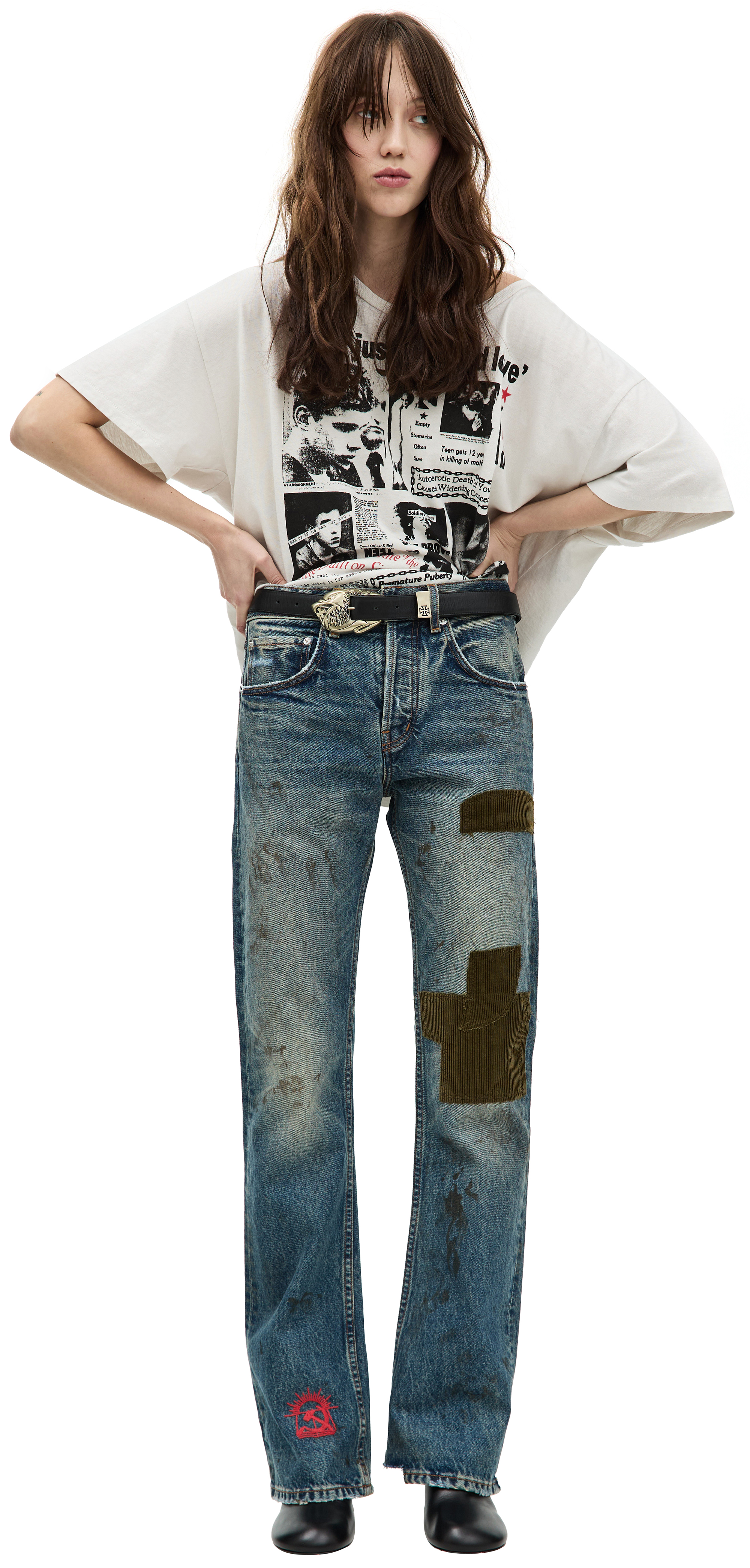 Enfants Riches Deprimes ジーパン ENFANTS RICHES DÉPRIMÉS Straight-Leg Distressed Jeans for