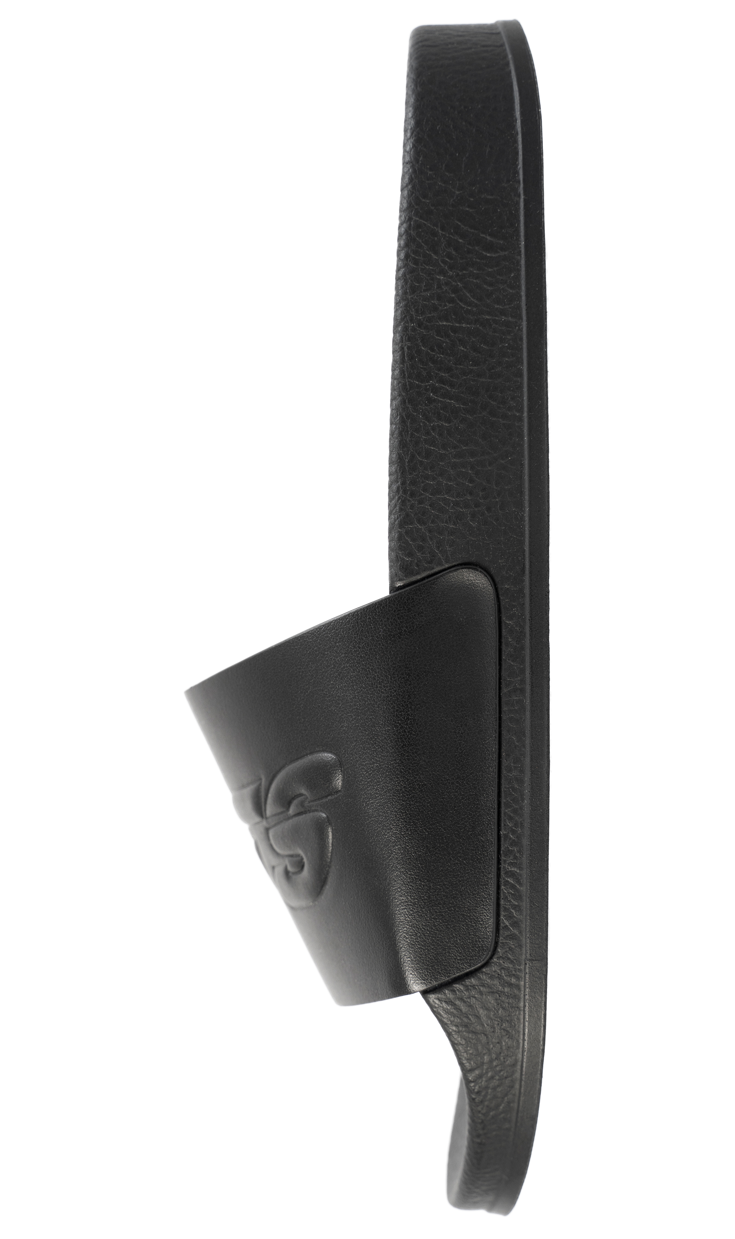 Buy VTMNTS men black logo rubber pool slides for $225 online