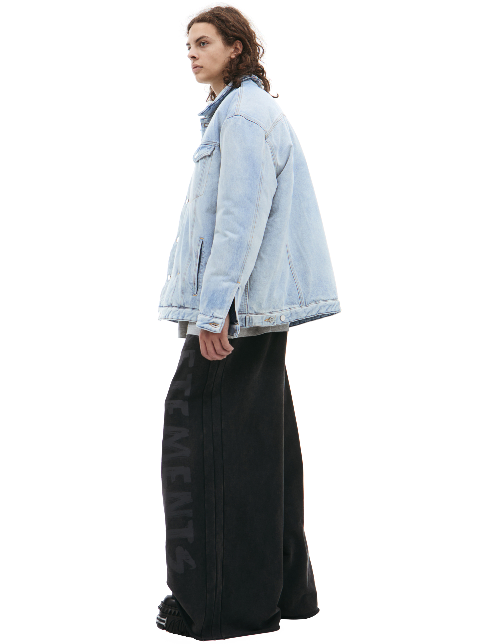 Vetements Denim Jacket With Chest And Side Pockets In Blue