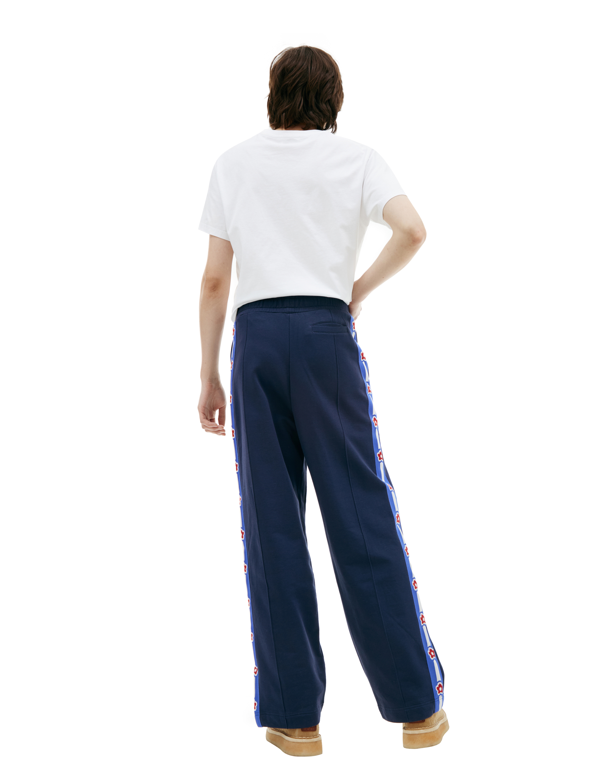 Kenzo Blue Trousers With Stripes In Blue