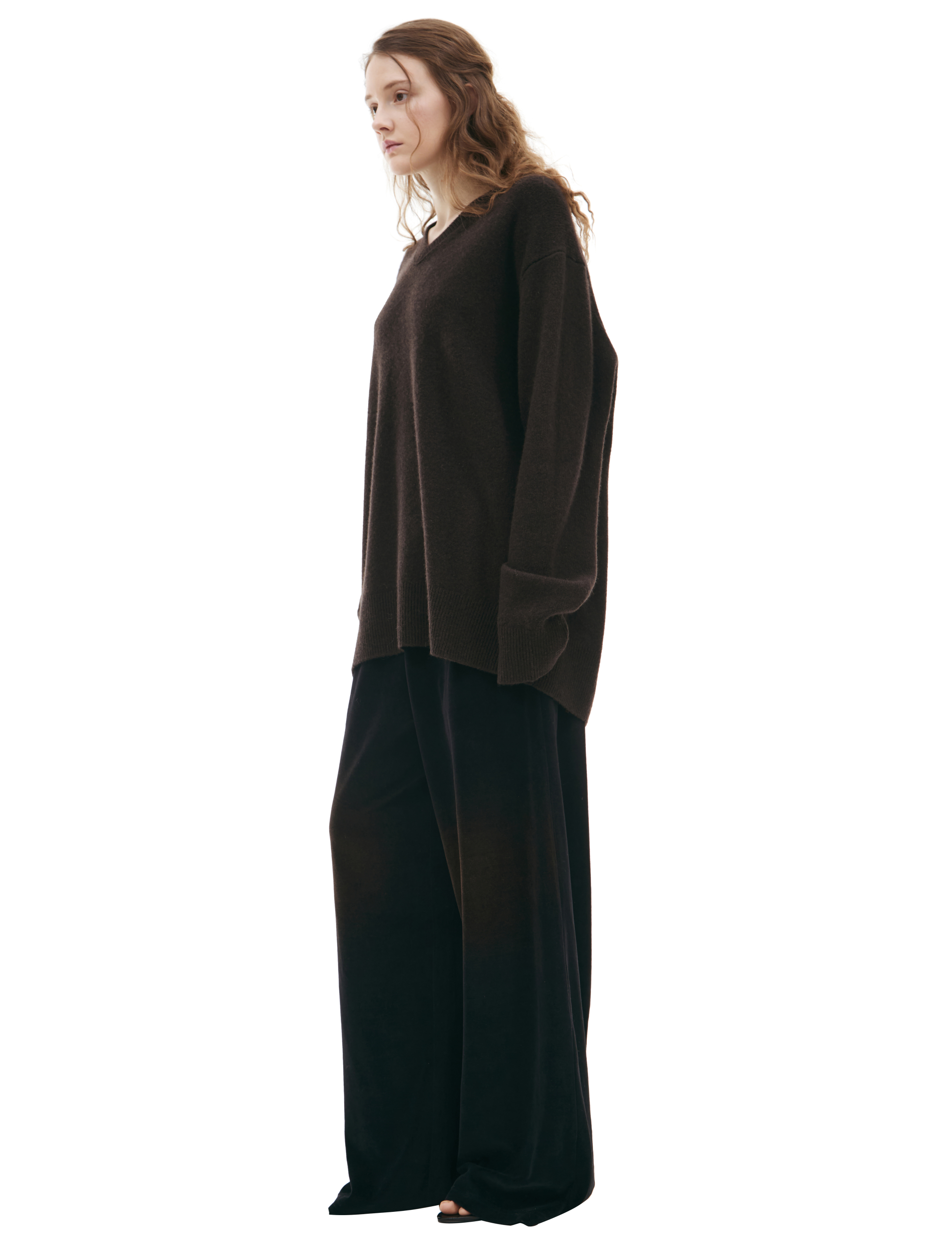 Acne Studios V-neck Wool Sweater In Brown