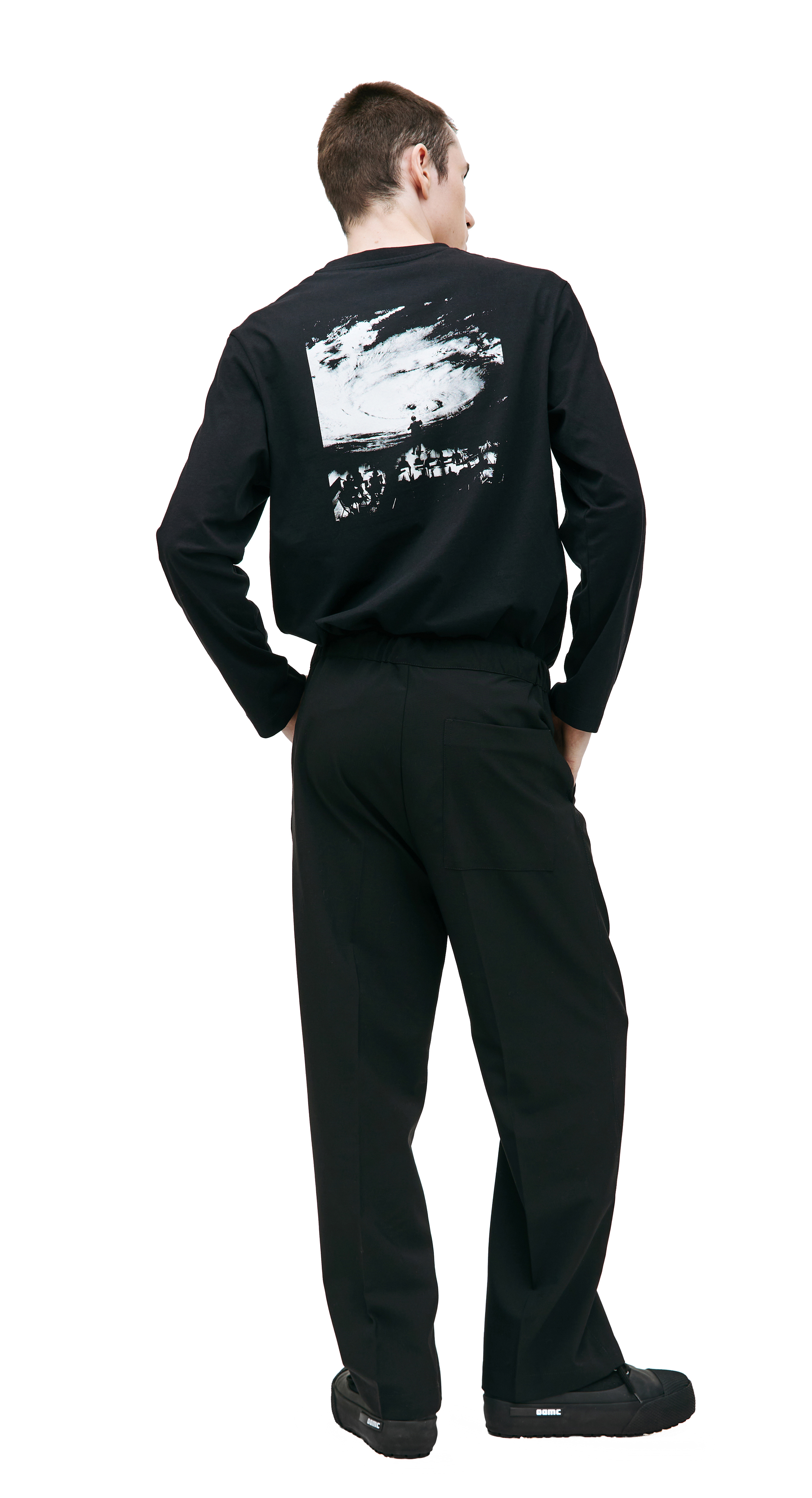 Buy OAMC men black base trousers for $510 online on SV77