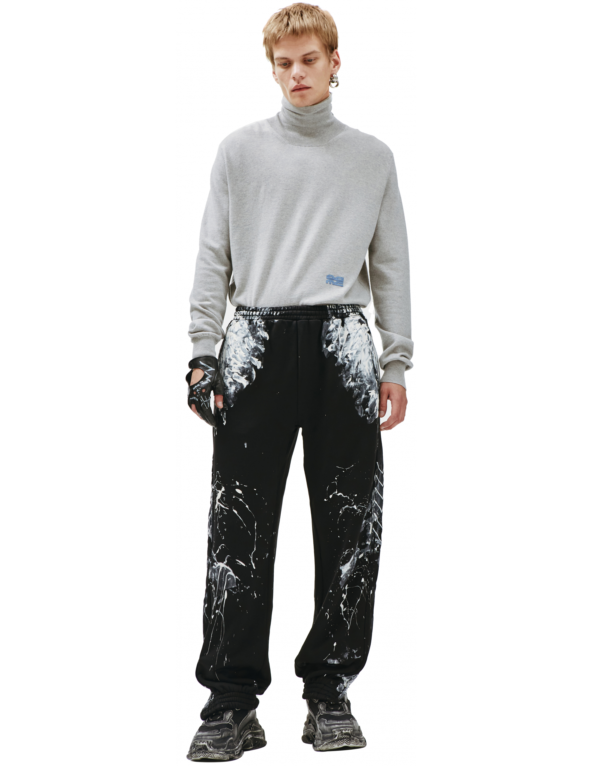 Balenciaga Black Contrast Painted Joggers
