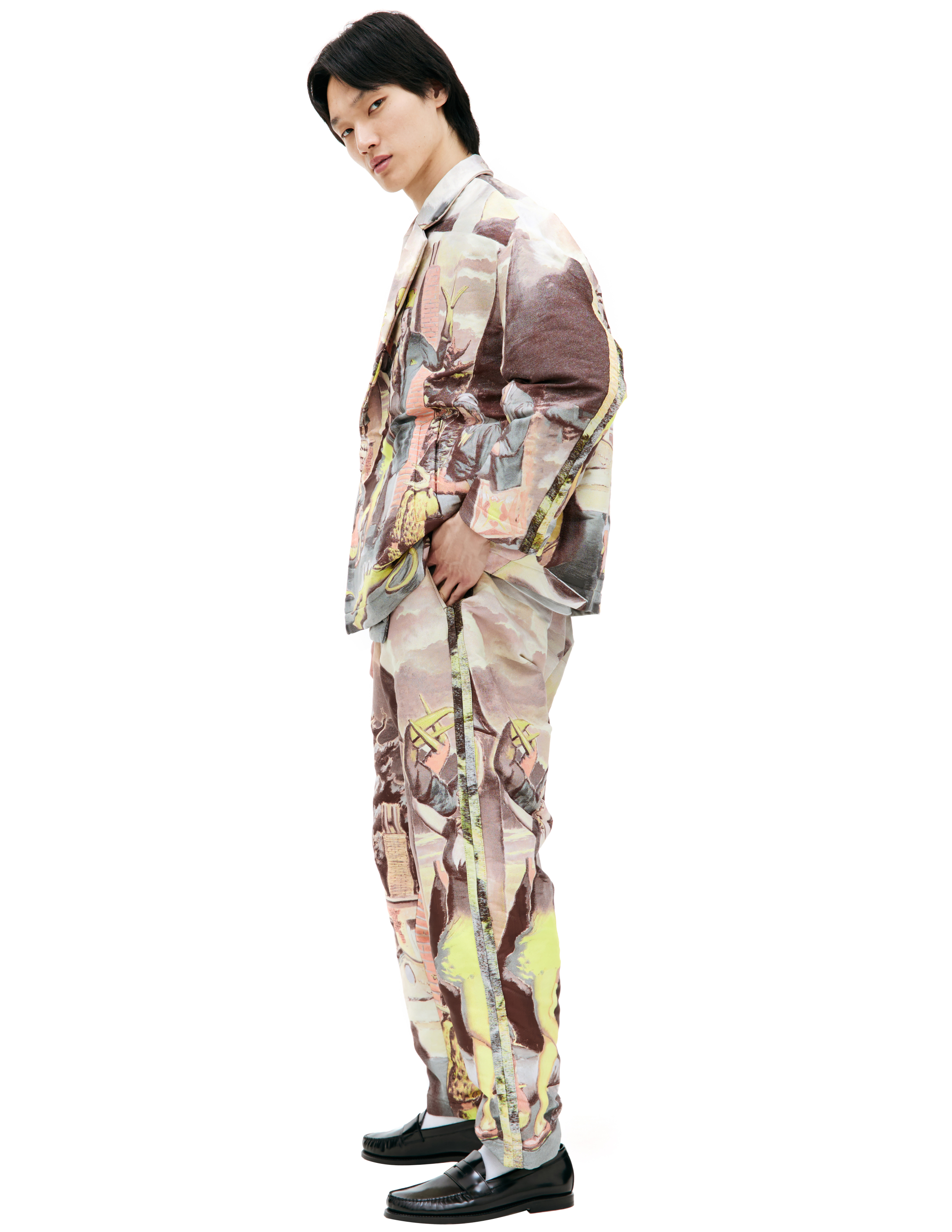 Shop Undercover Neo Rauch Painting Blazer In Multicolor