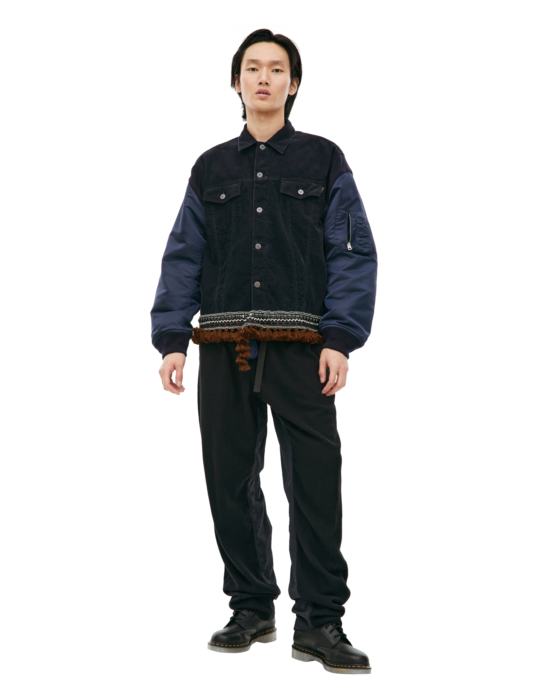 Undercover Button-up Bomber Jacket In Navy Blue