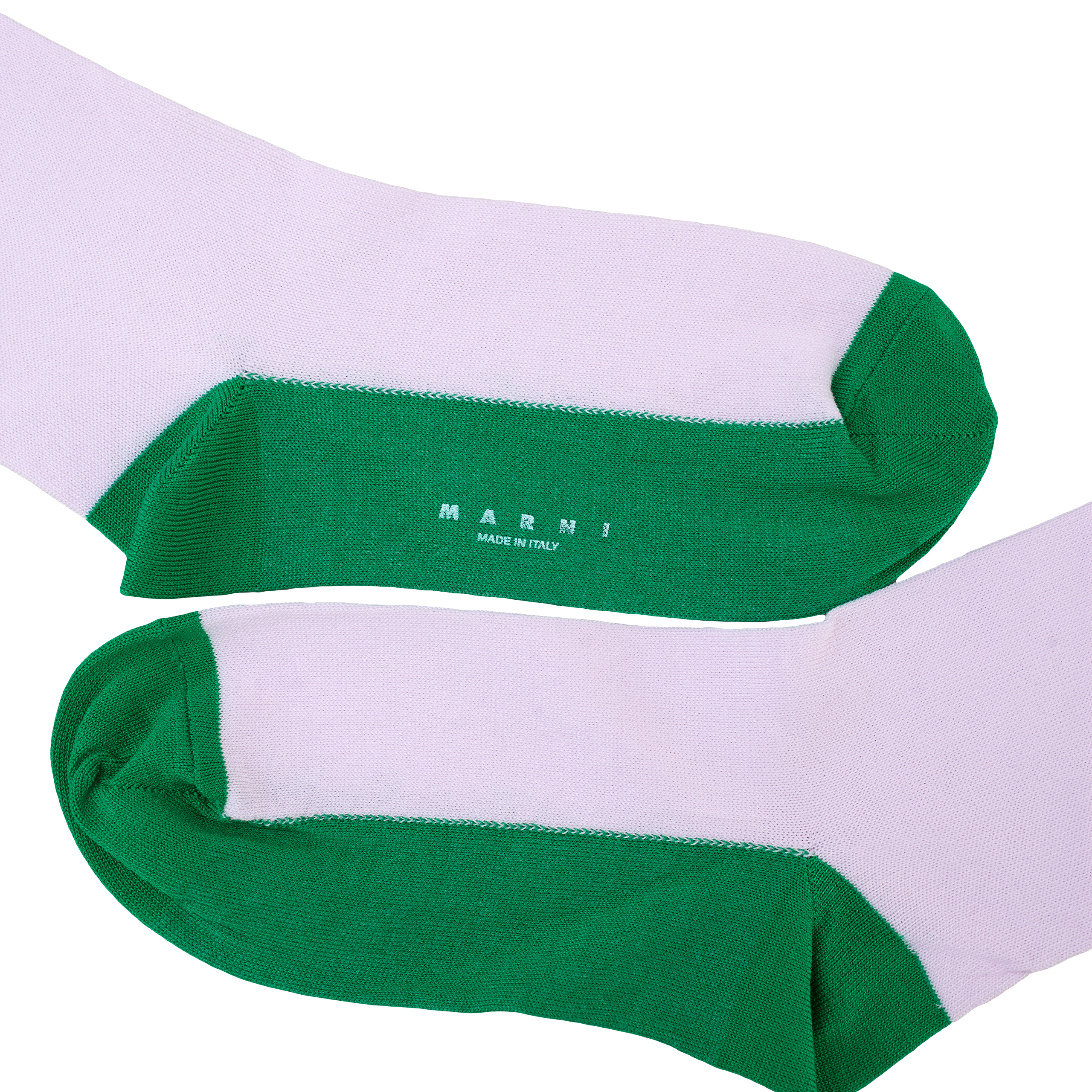 Shop Marni Two-color Logo Socks In Multicolor