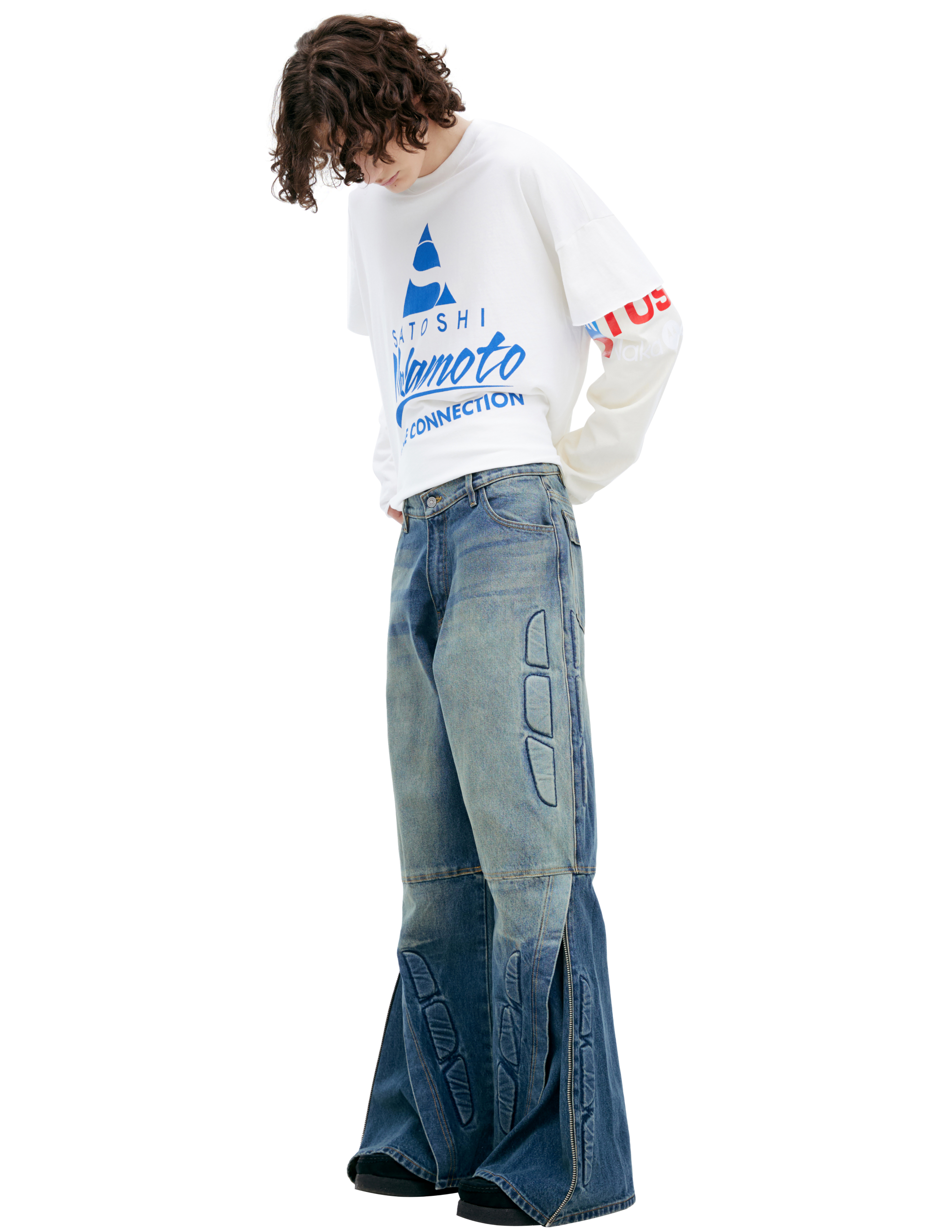 Satoshi Nakamoto Wide Jeans With Zippers