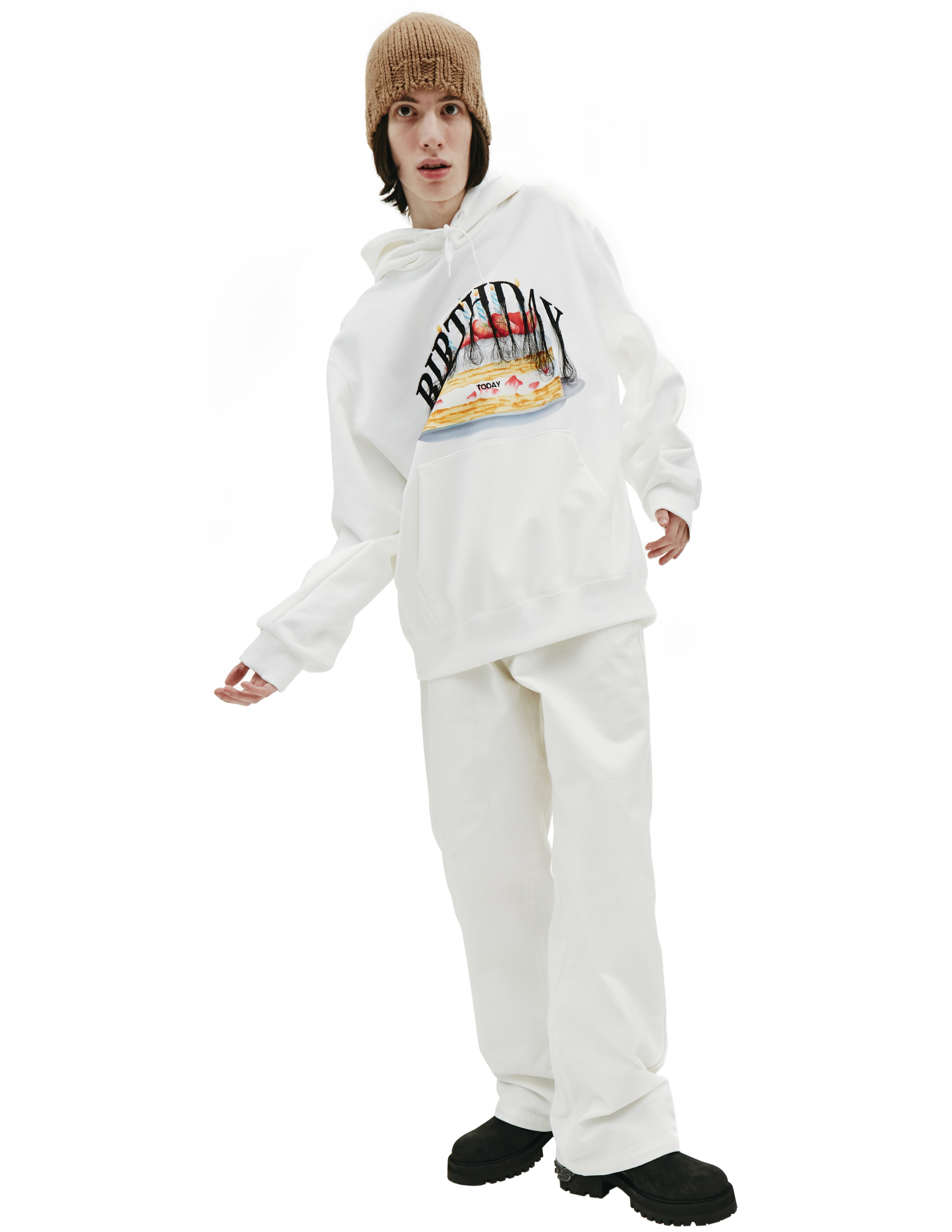 Doublet White Embroidered Birthday Hoodie