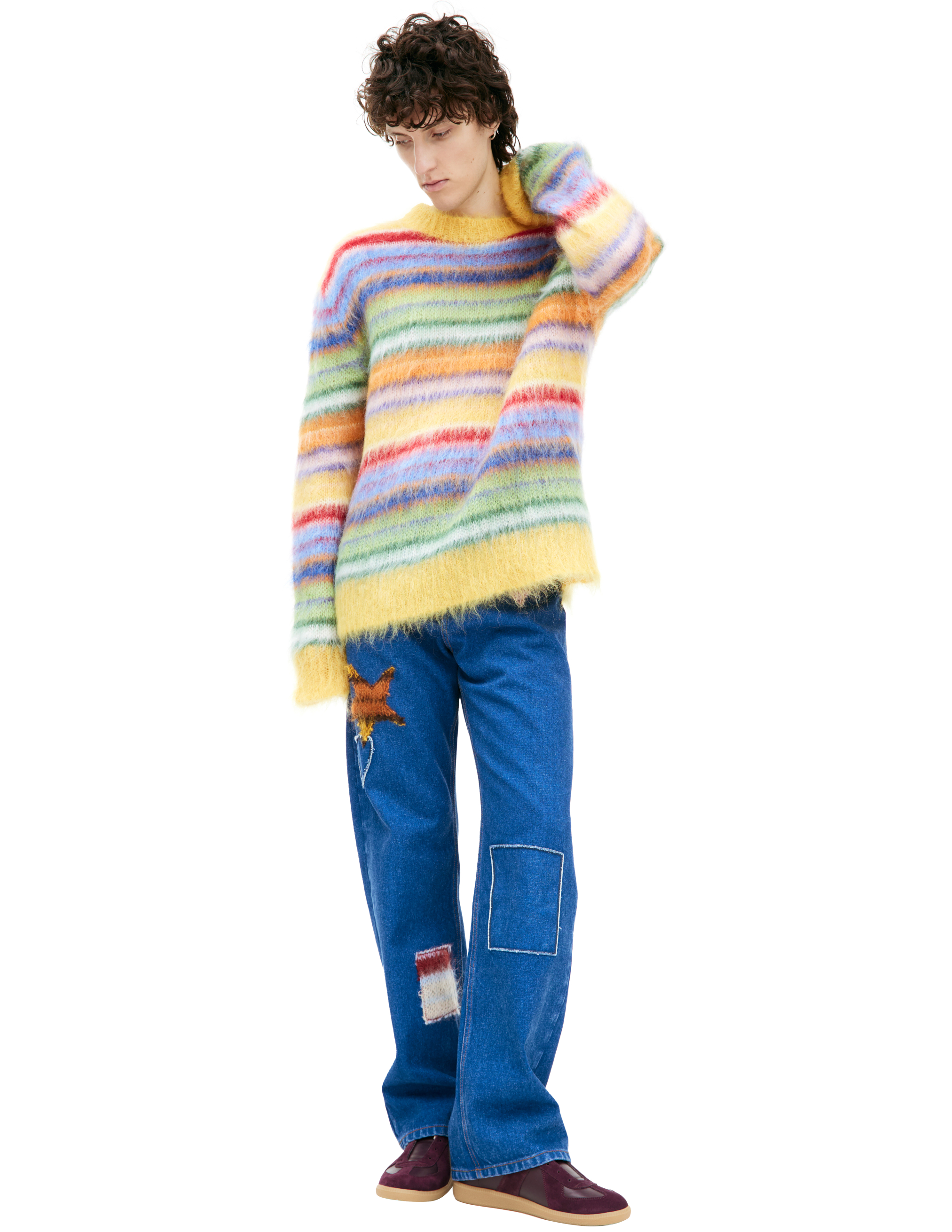 Marni Striped Mohair Jumper In Multicolor