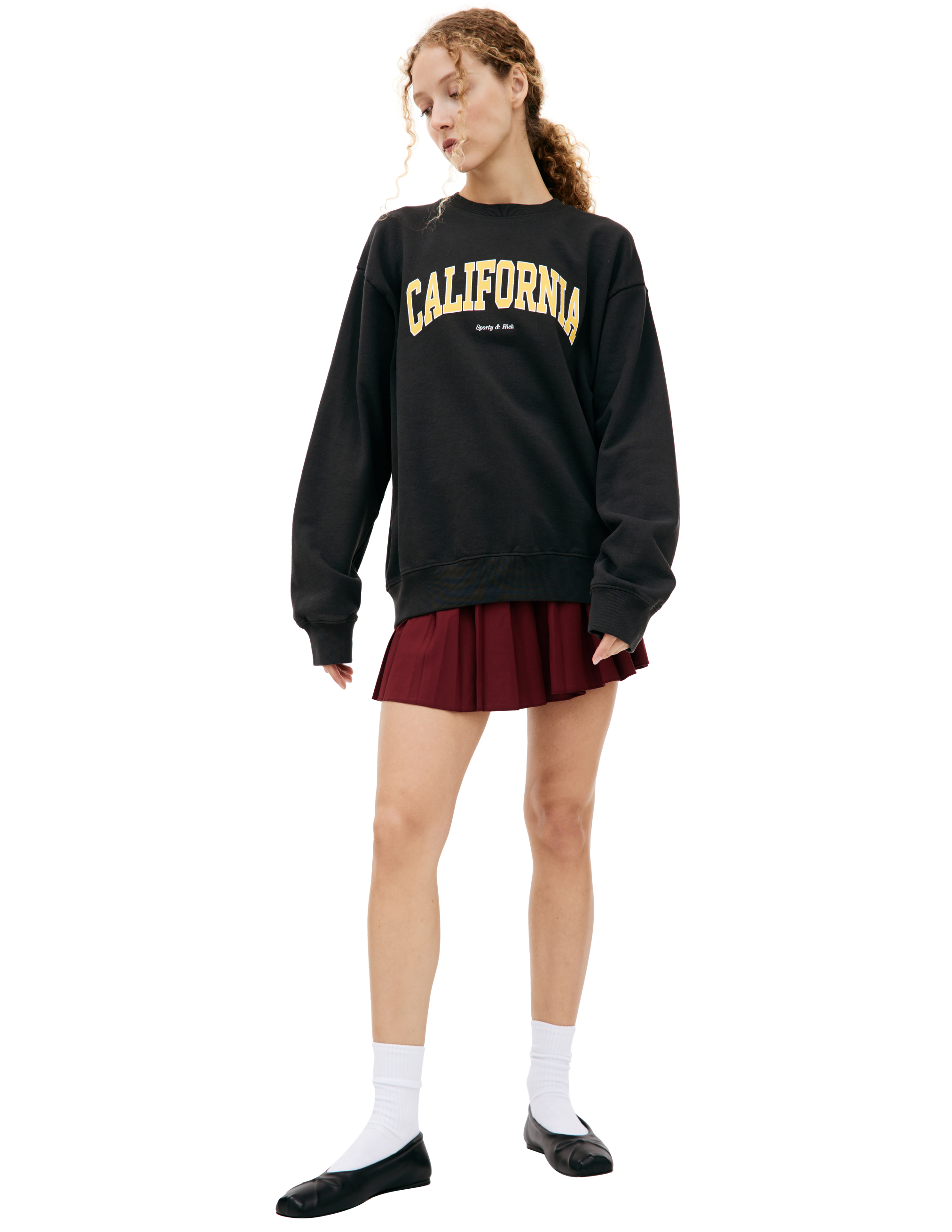 Shop Sporty And Rich 'california' Printed Sweatshirt In Brown