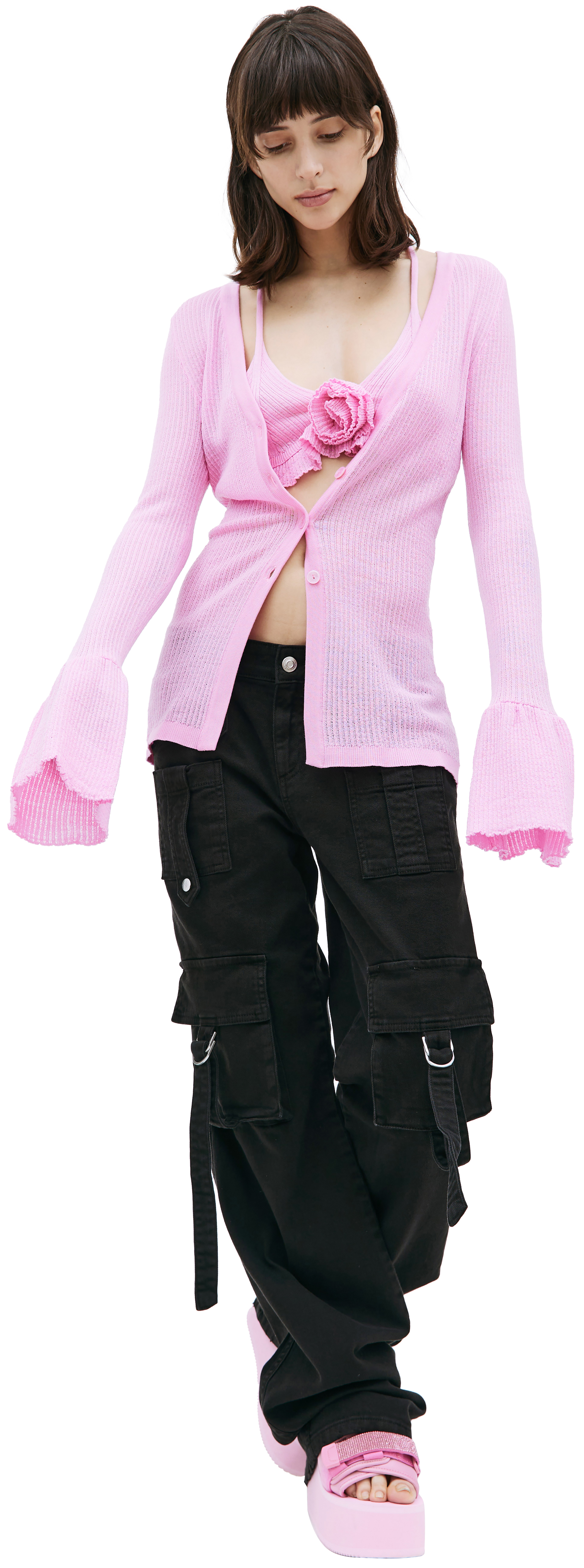 Buy Blumarine women pink wool cardigan with bra for €538 online on