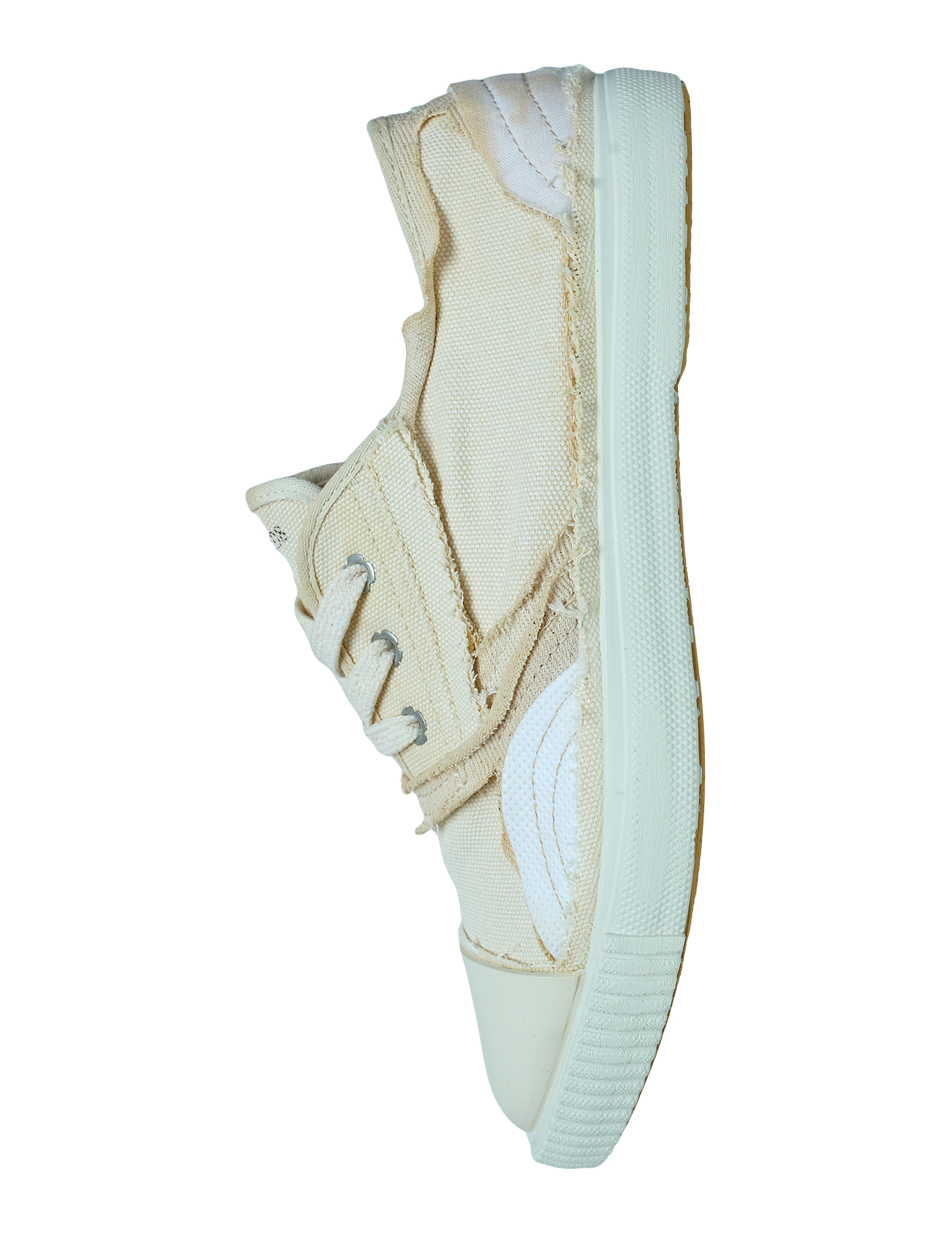 Shop Maison Margiela Inside-out Canvas Sneakers In Beige