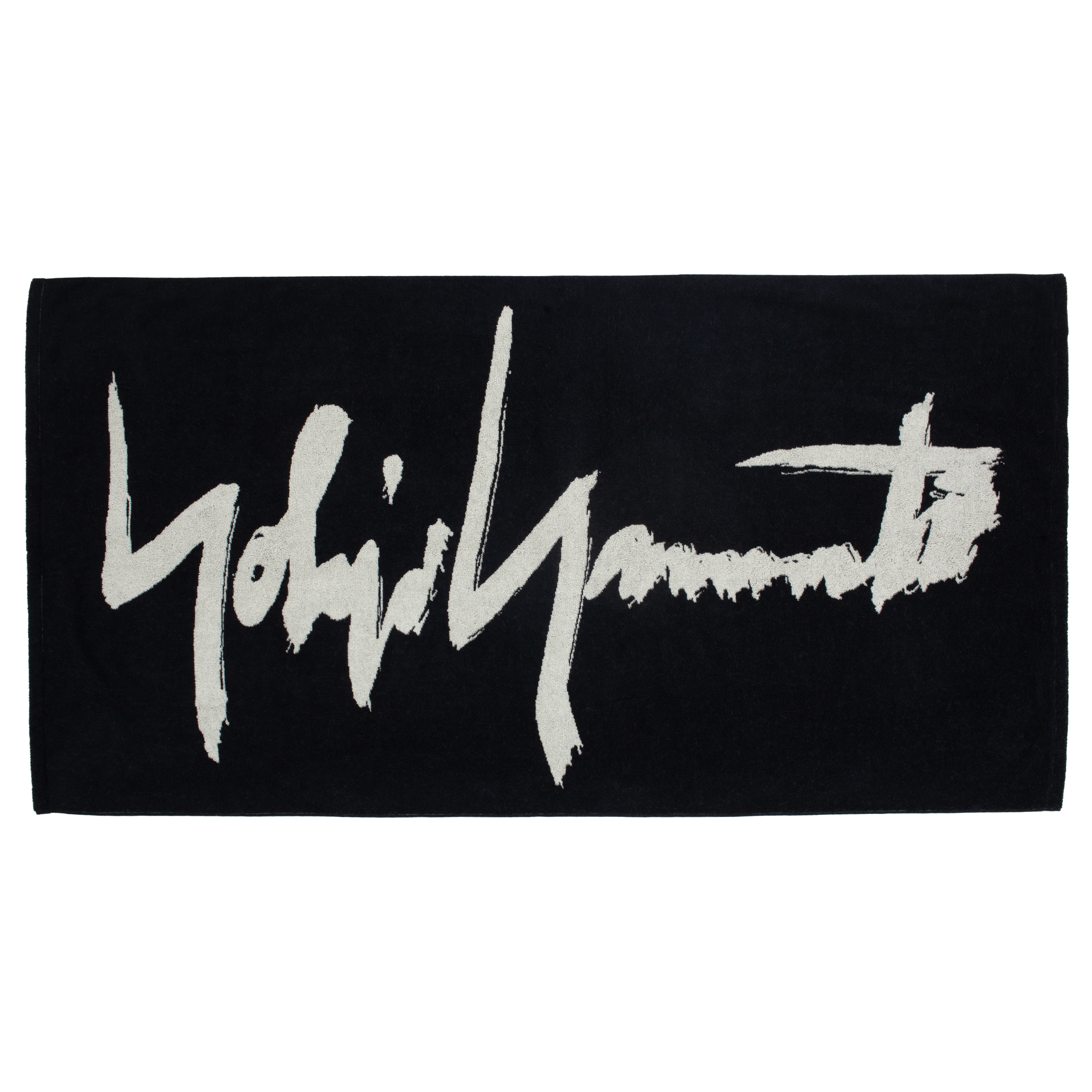 Yohji Yamamoto Double-sided Logo Towel In Black