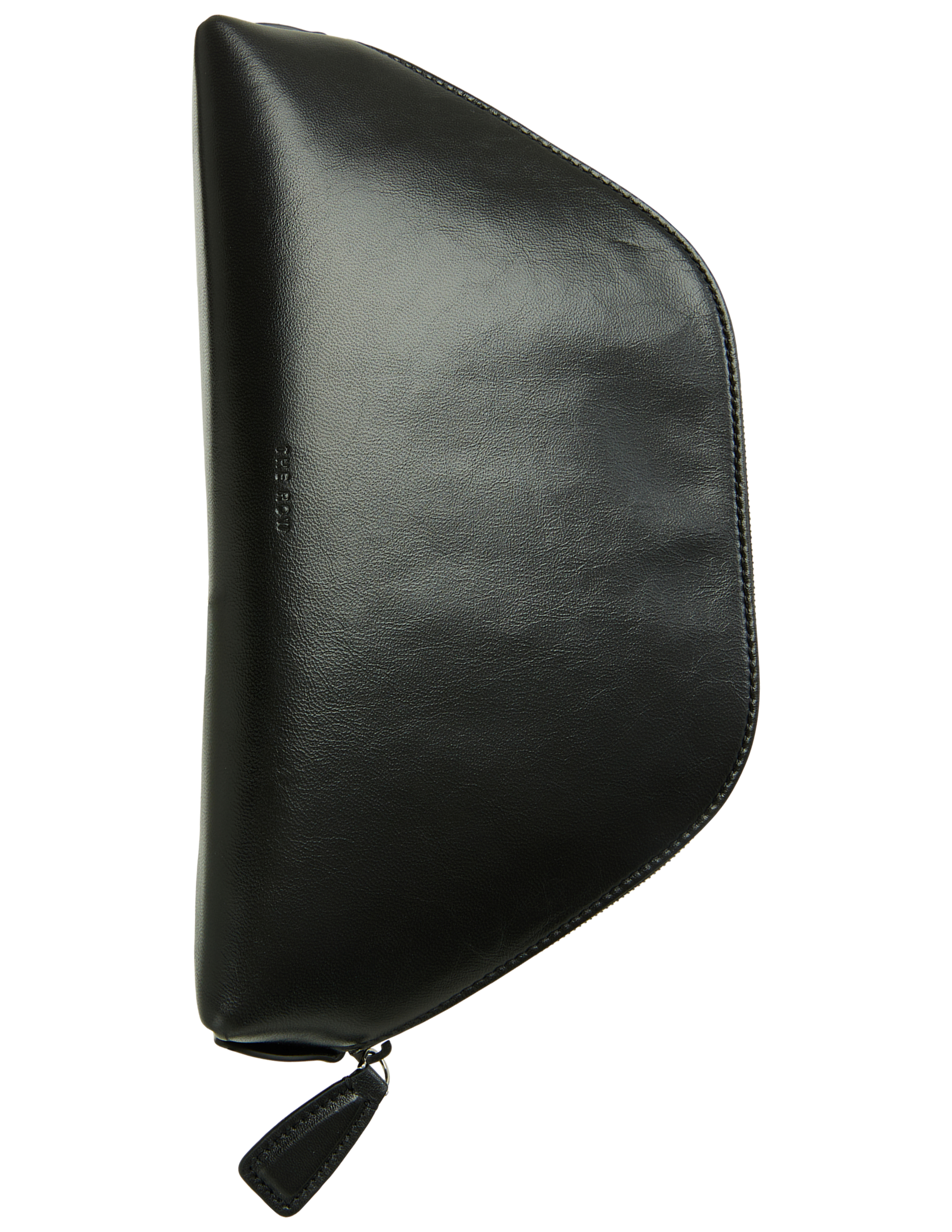 The Row Devon Roche Leather Clutch In Black