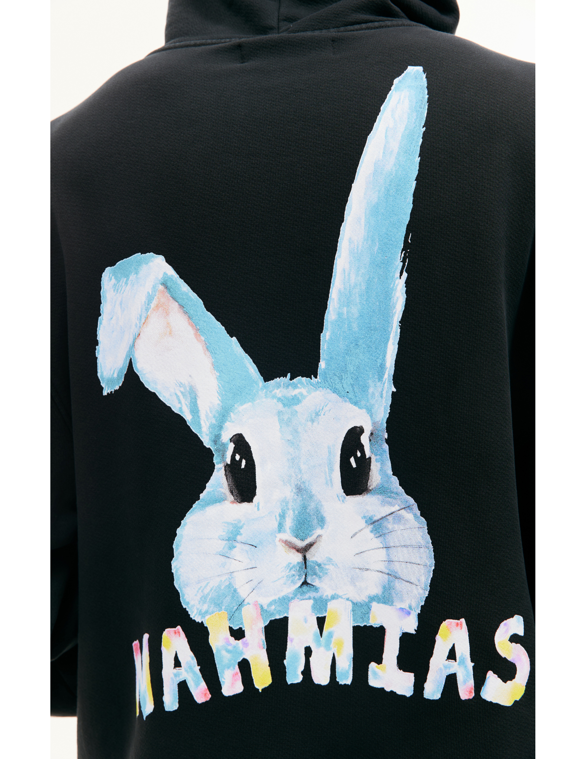 Shop Nahmias Bunny Printed Hoodie In Black