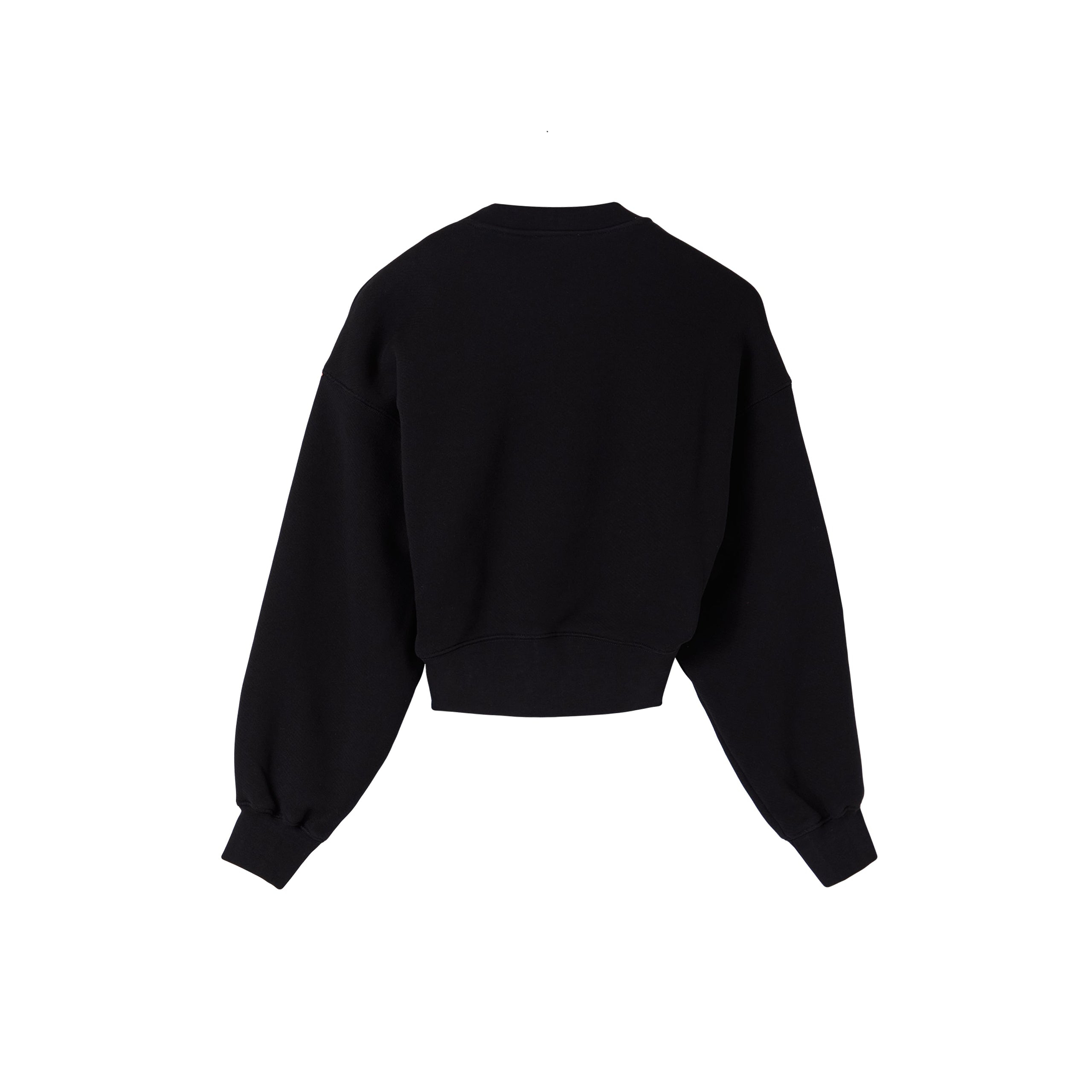 Off-white Anime Eyes Crop Crewneck Swearshirt In Black