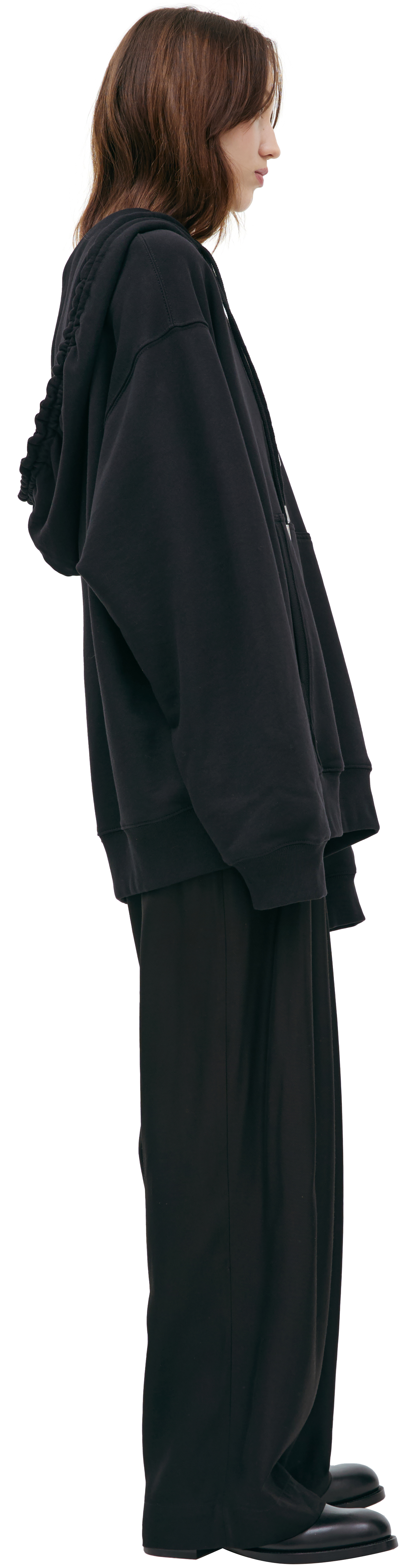 Buy Dries Van Noten women black hoodie with double