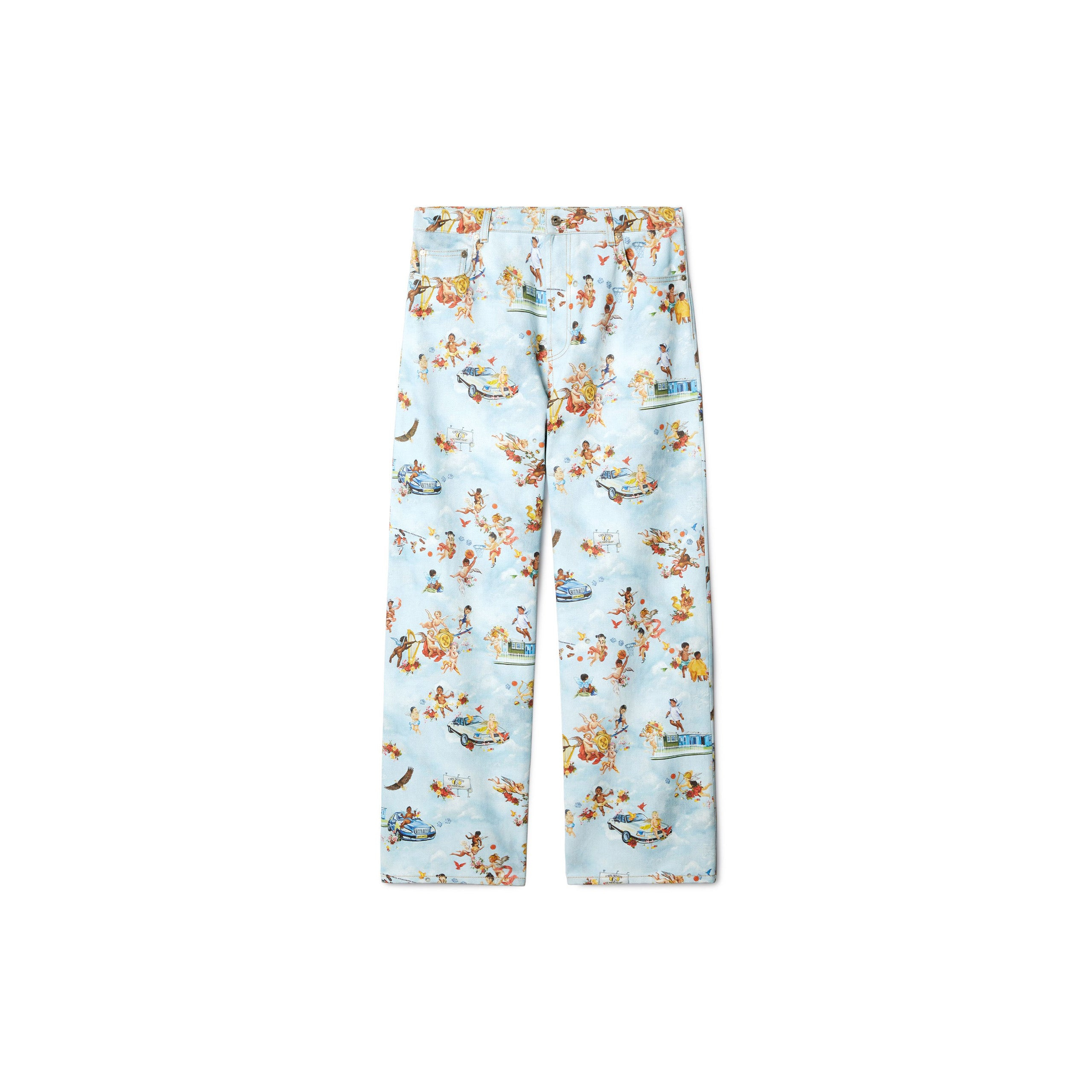 Off-white Fresco-print Jeans In Blue