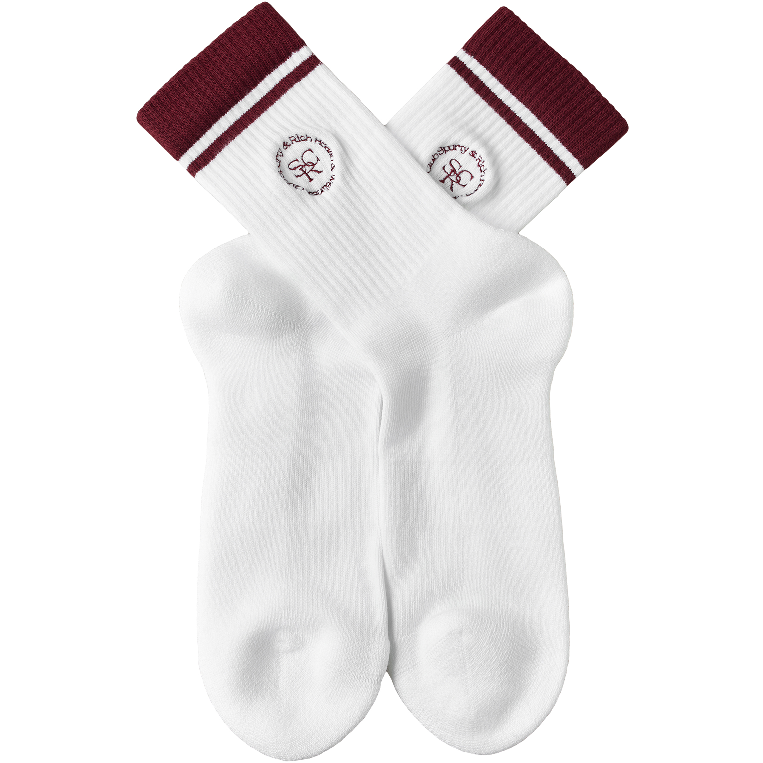 Shop Sporty And Rich Embroidered Logo Socks In White