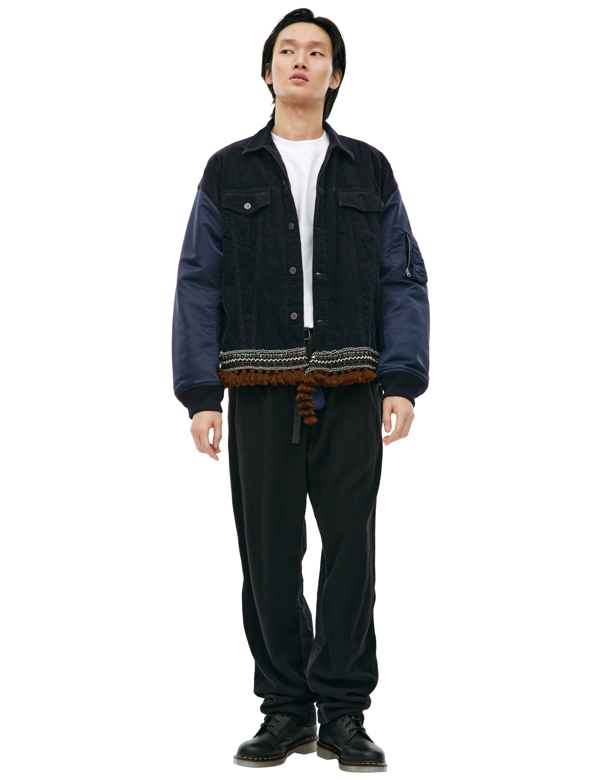 Undercover Button-up Bomber Jacket In Navy Blue