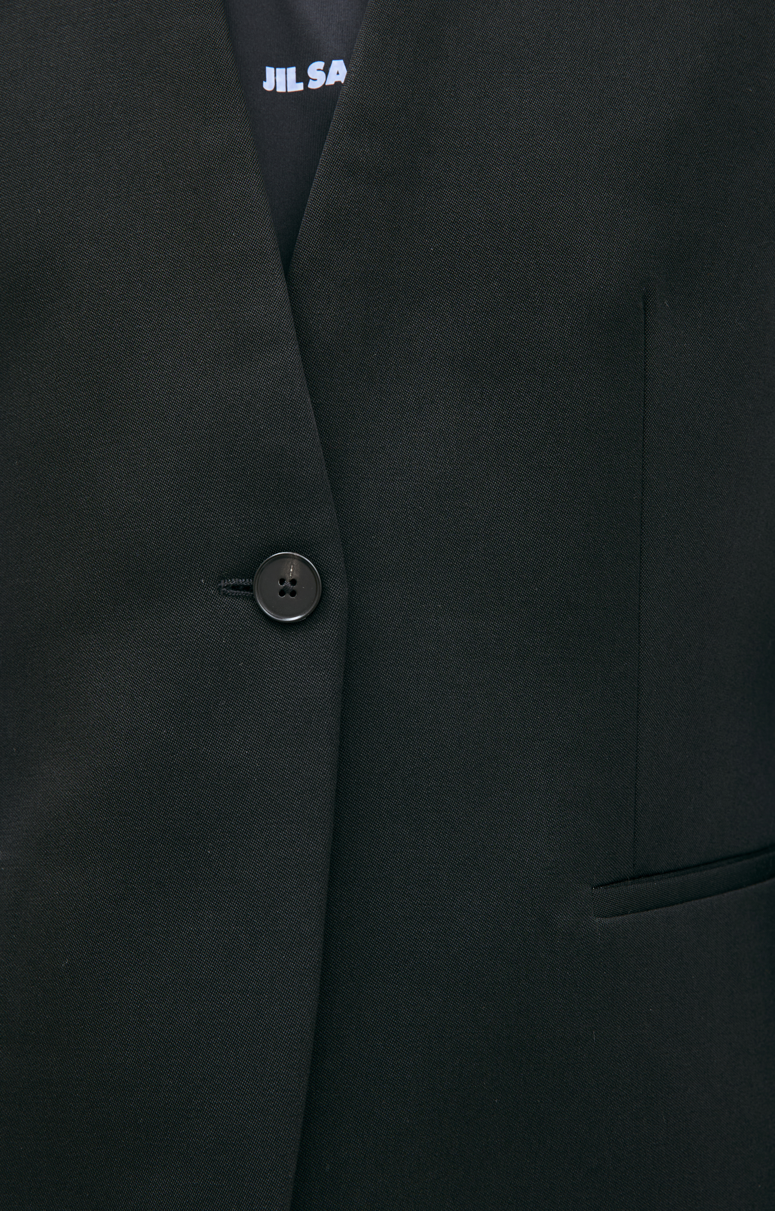 Buy Jil Sander men black wool blazer with one button for