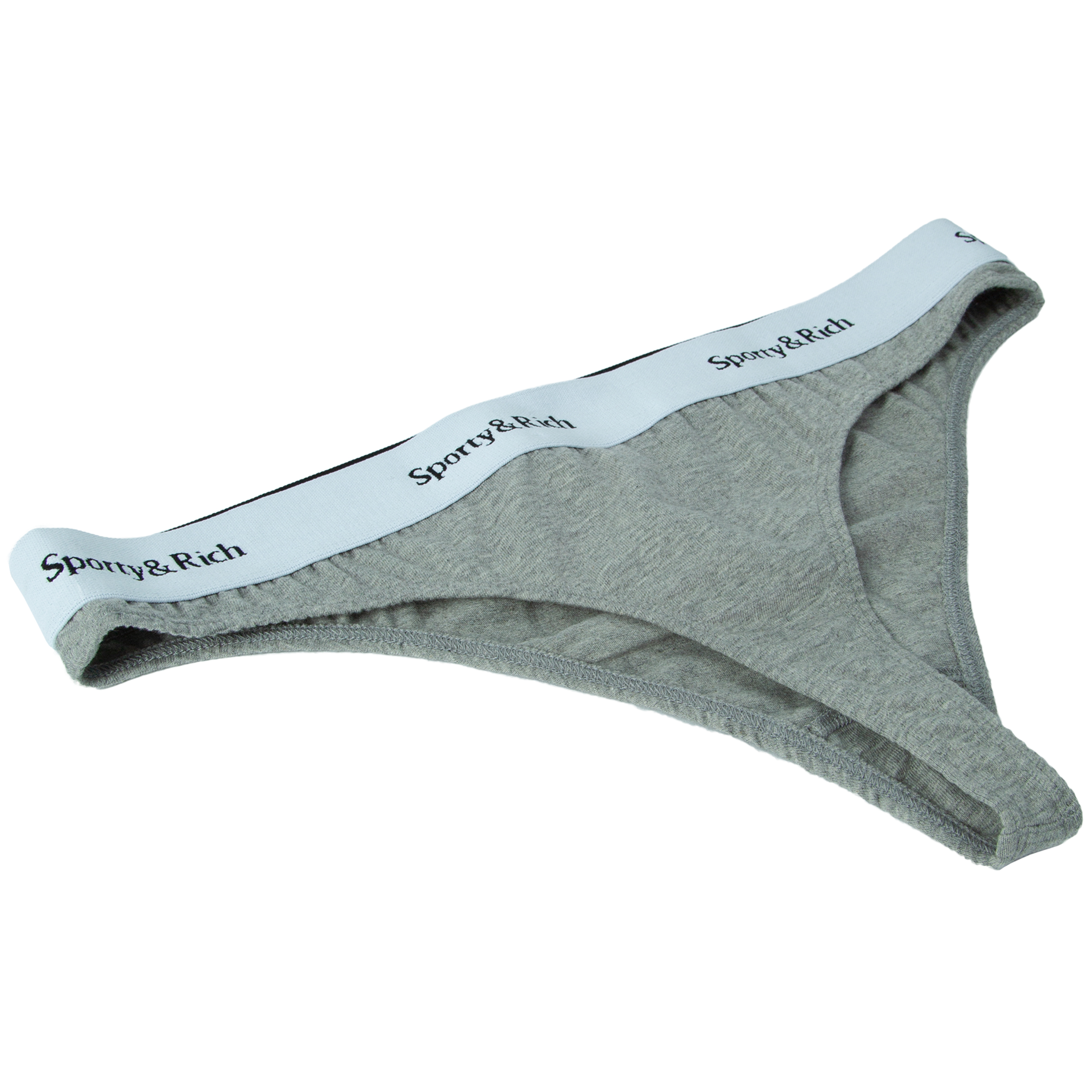 Sporty And Rich Grey Serif Thong