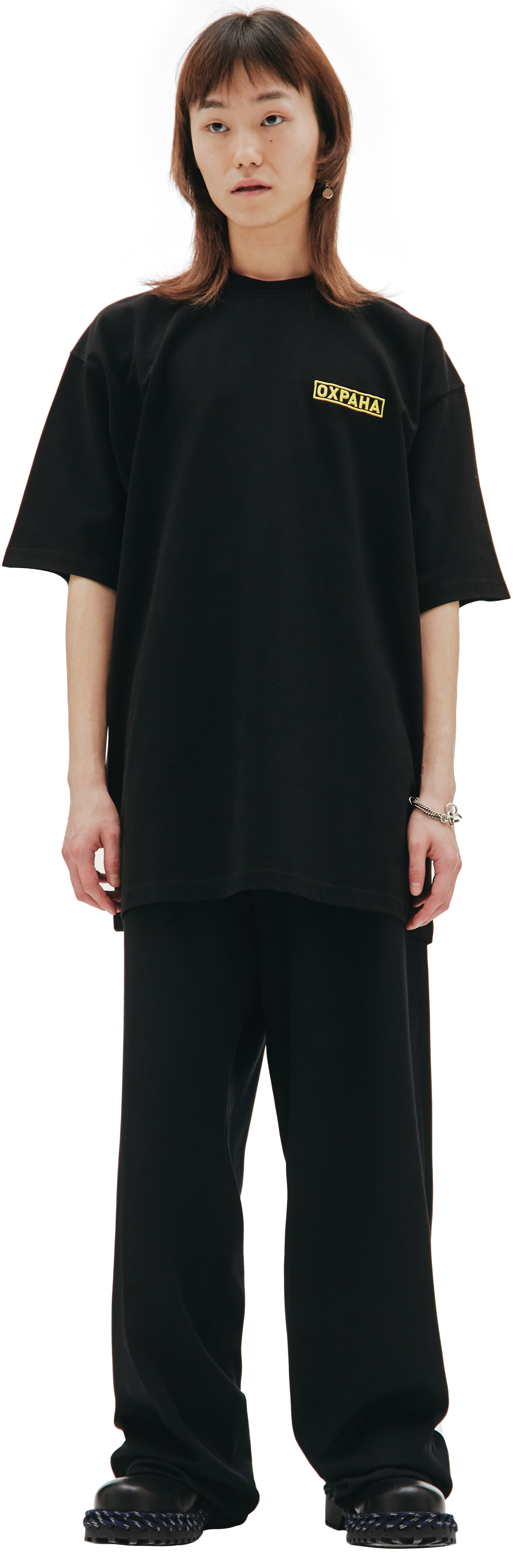 Buy VETEMENTS men black 'охрана' vetements x sv t-shirt for