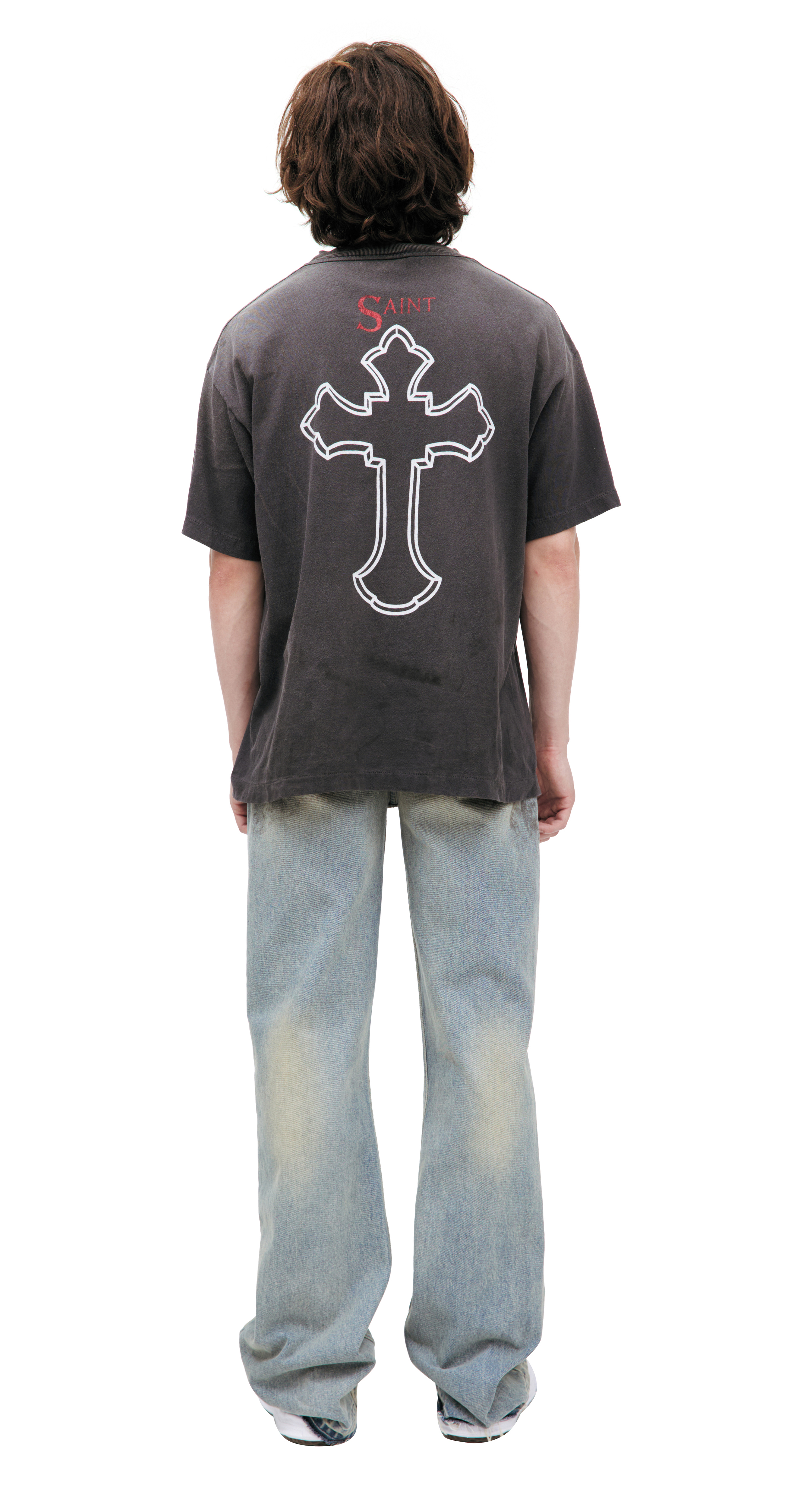 Buy Saint Mxxxxxx men grey t-shirt with '2pac' print for €600