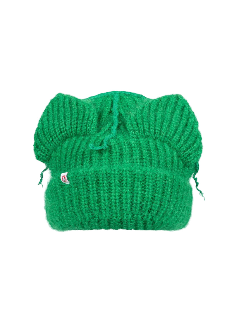 Charles Jeffrey Loverboy Mohair Chunky Ears Beanie In Green